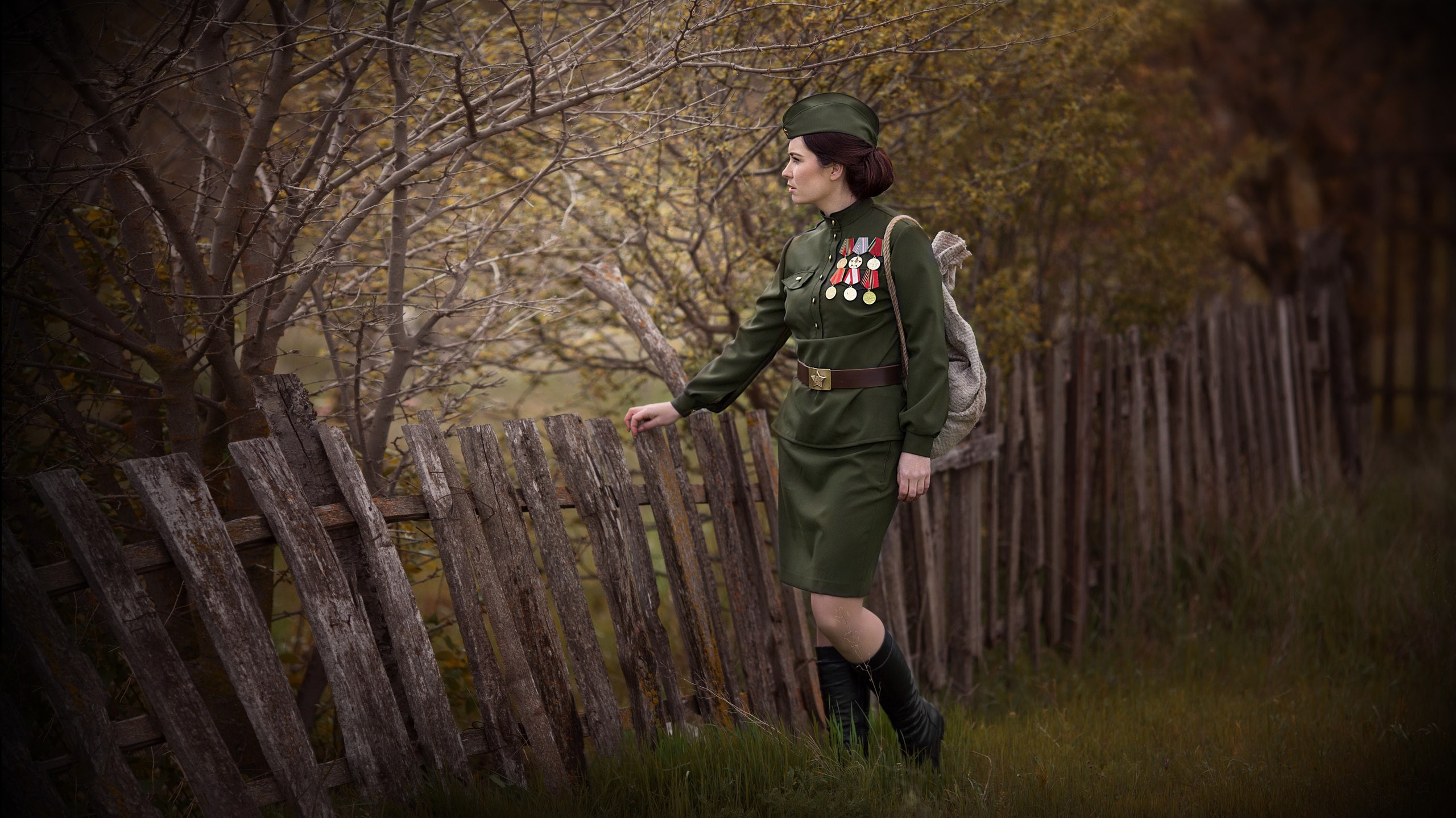 May 9, Victory day, tunic, girl, the day of the great Victory, 2K, The Great Patriotic War, awards, HD Wallpaper