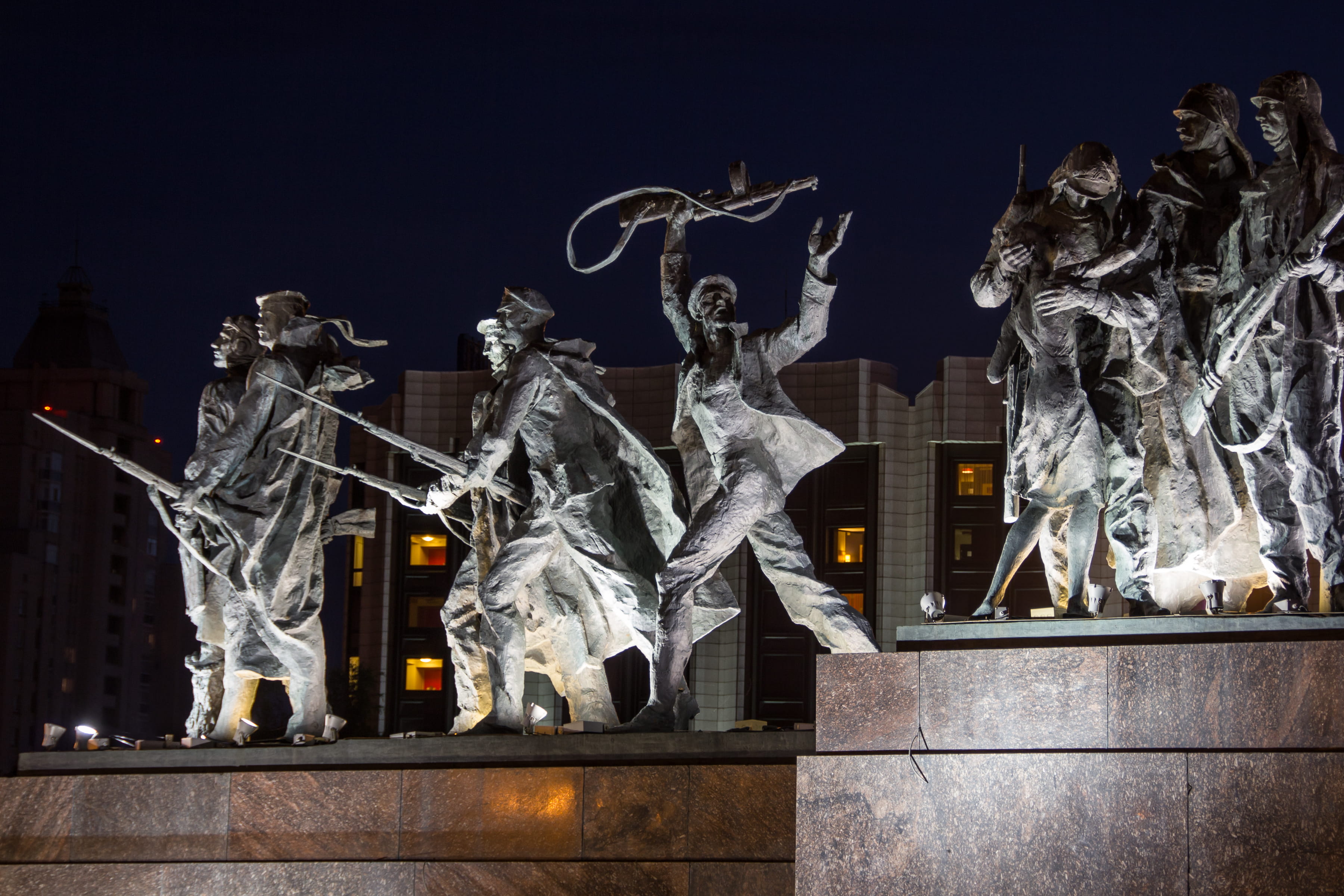 celebration, illuminated, historic, russia, silver colored, russian, old, sculptures, fragment, night, art and craft, no people, soldier, festival, heroic, HD Wallpaper