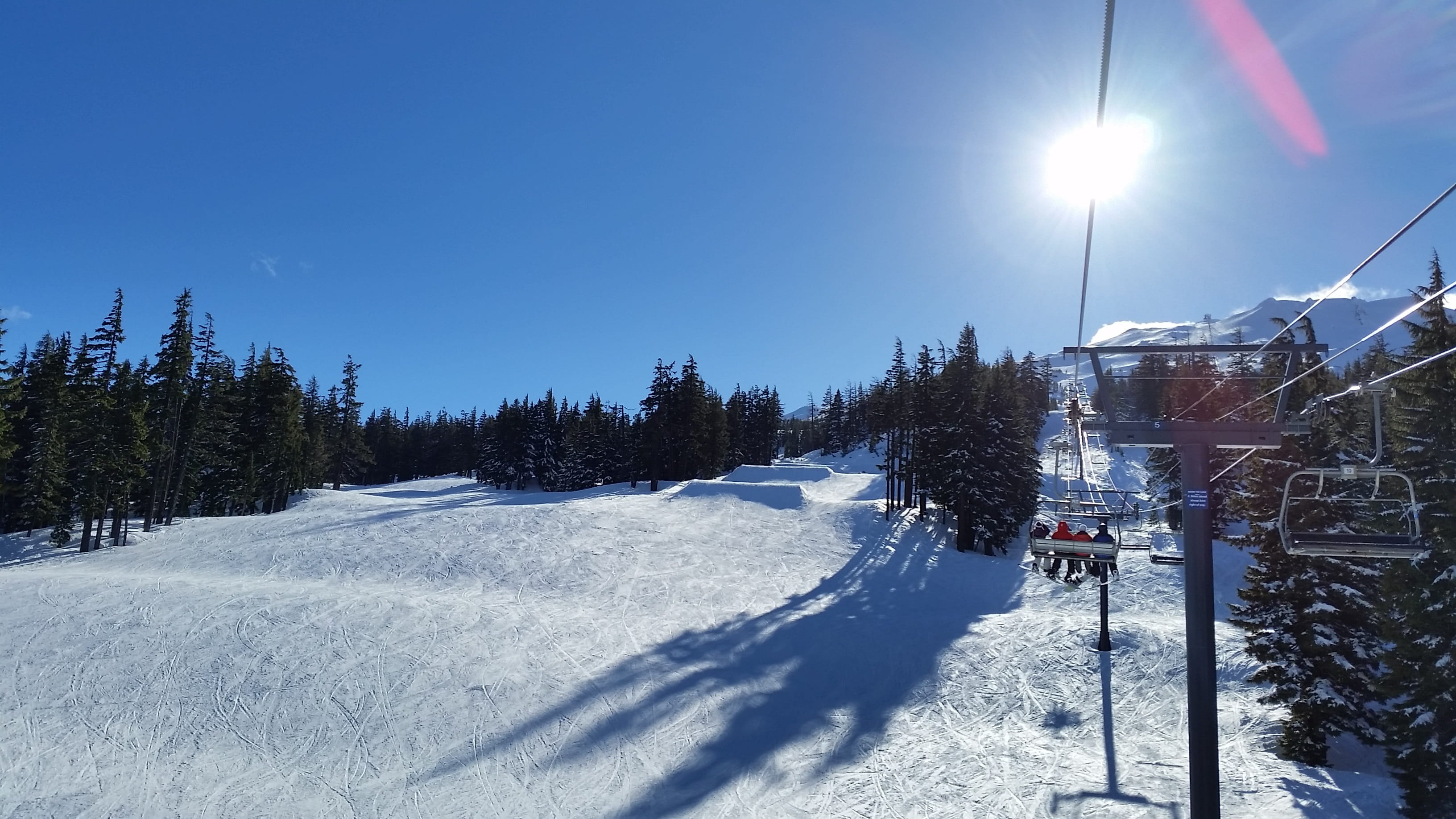 tree, ski holiday, plant, vacation, lens flare, sky, ski slope, 2K, vacations, Mountain, travel, mountain, outdoors, recreation, sport, winter sport, beauty in nature, HD Wallpaper