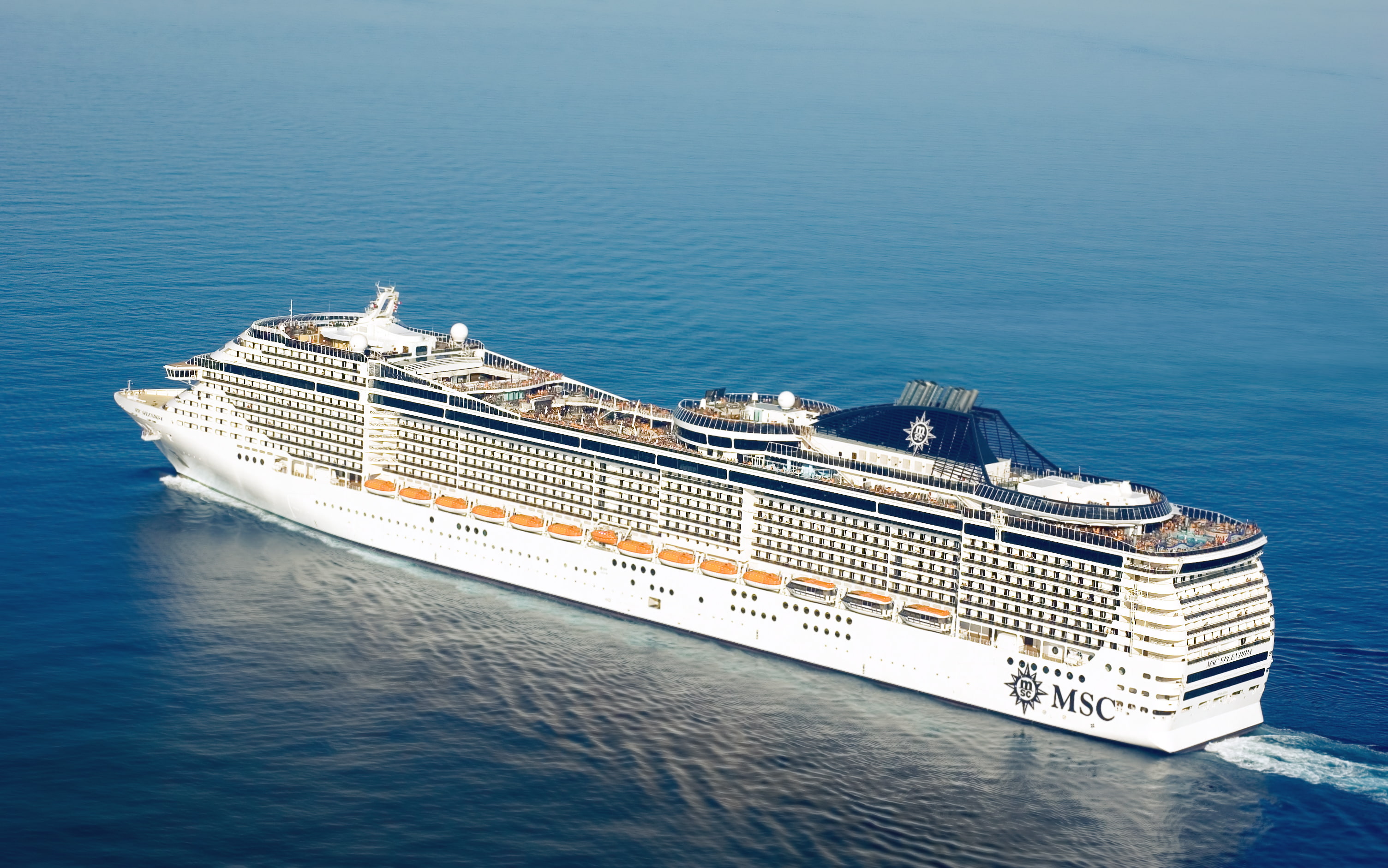 The ship, 2K, On the go, Water, Liner, Splendida, Passenger, MSC, Sea, HD Wallpaper