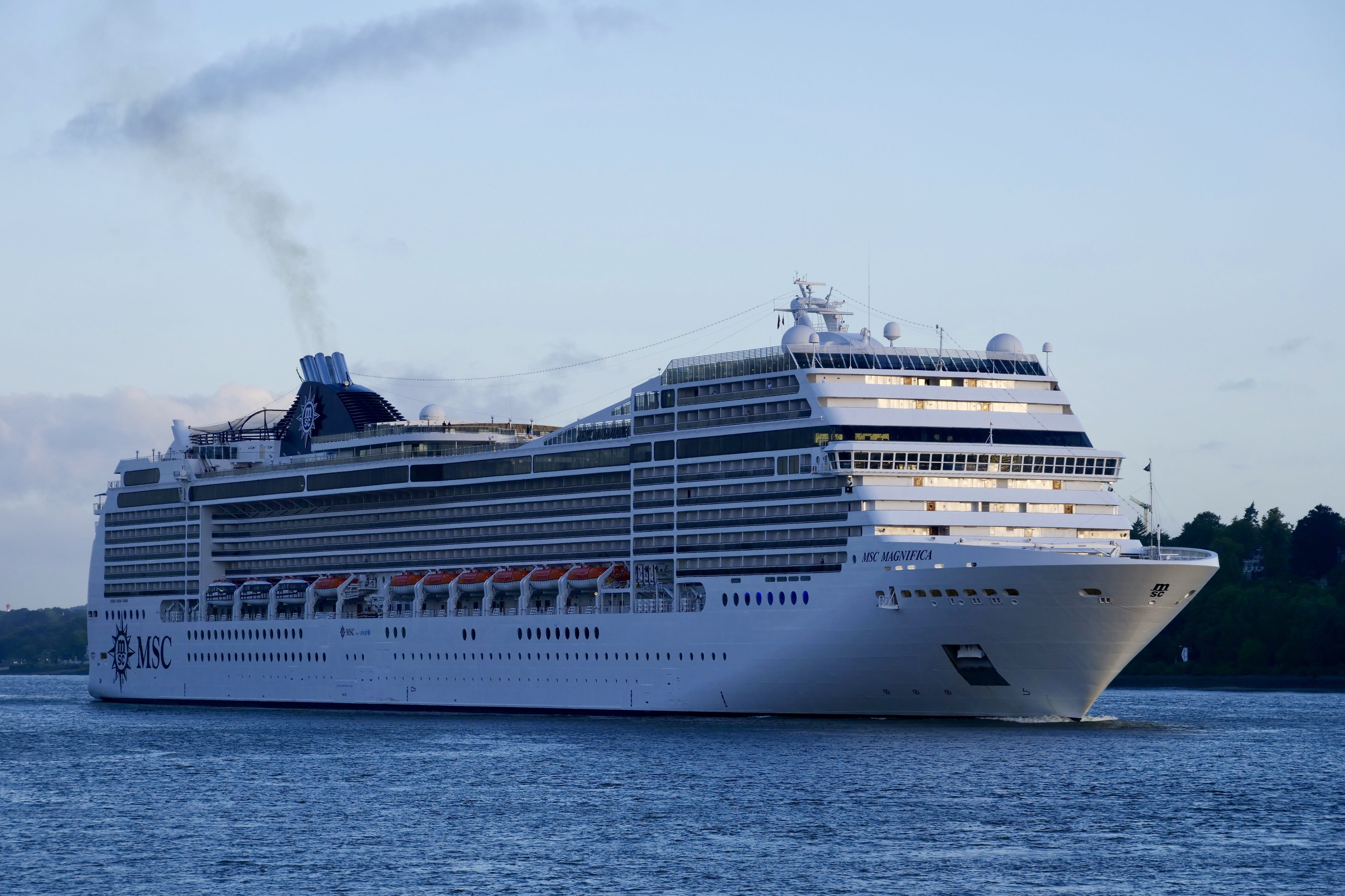 sky, vacations, shipping, building exterior, passenger craft, nature, sea, day, cruises, outdoors, tourism, msc magnifica, travel, cruise, no people, waterfront, HD Wallpaper