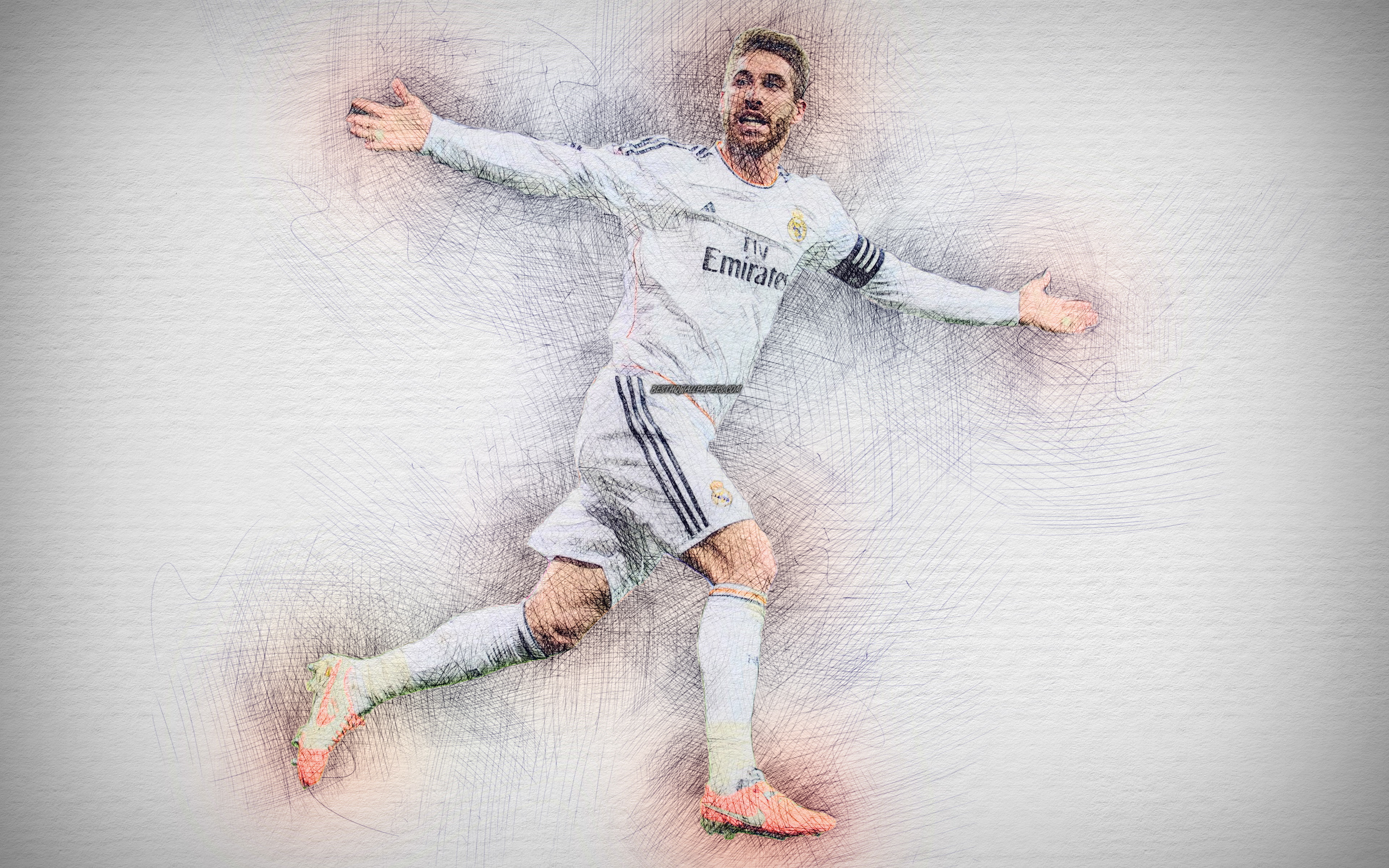 Sergio Ramos, Spanish, Soccer, 4K, Real Madrid C.F., HD Wallpaper