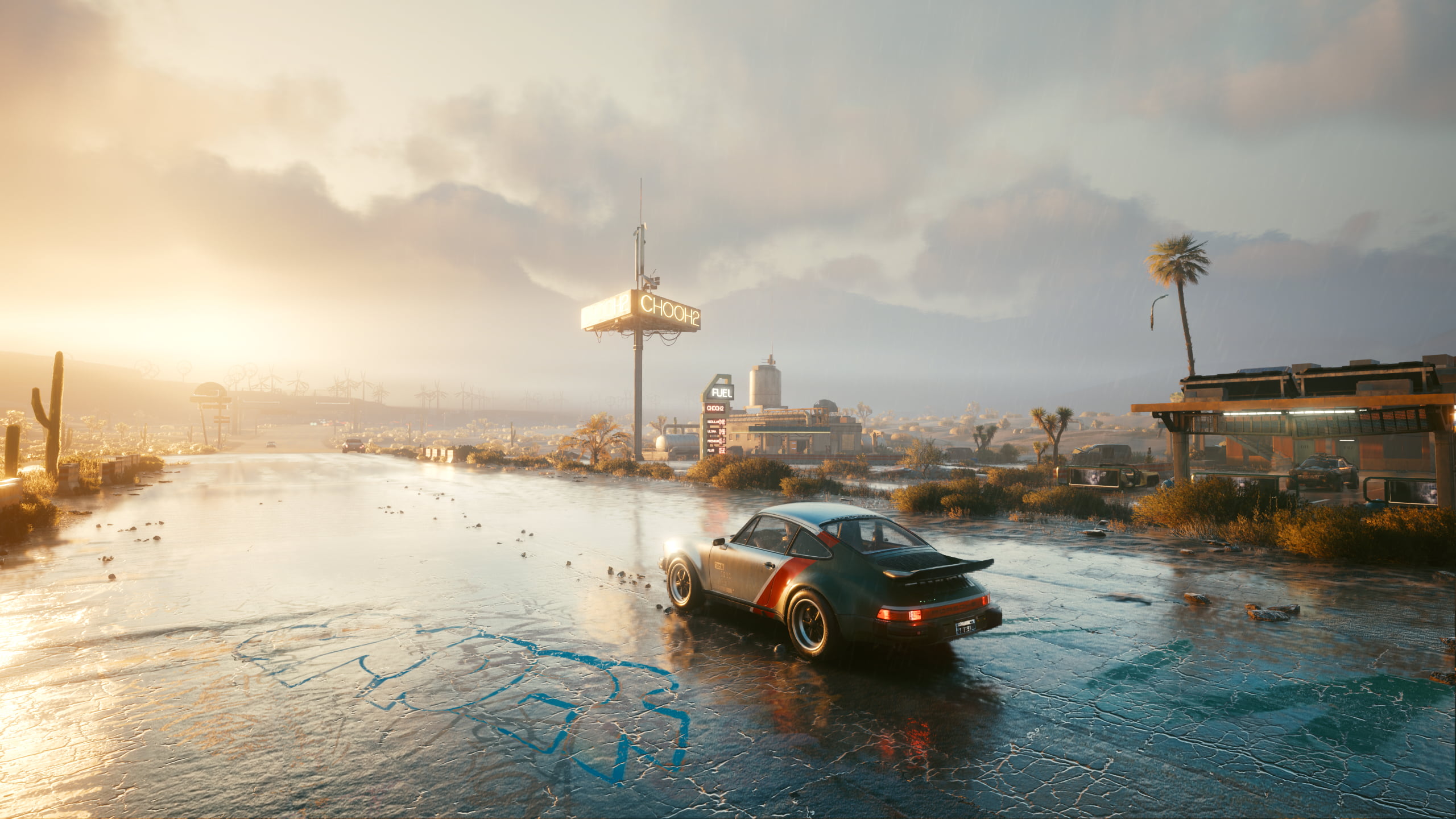 Porshe 911, cyberpunk, Cyberpunk 2077, 2K, HD Wallpaper