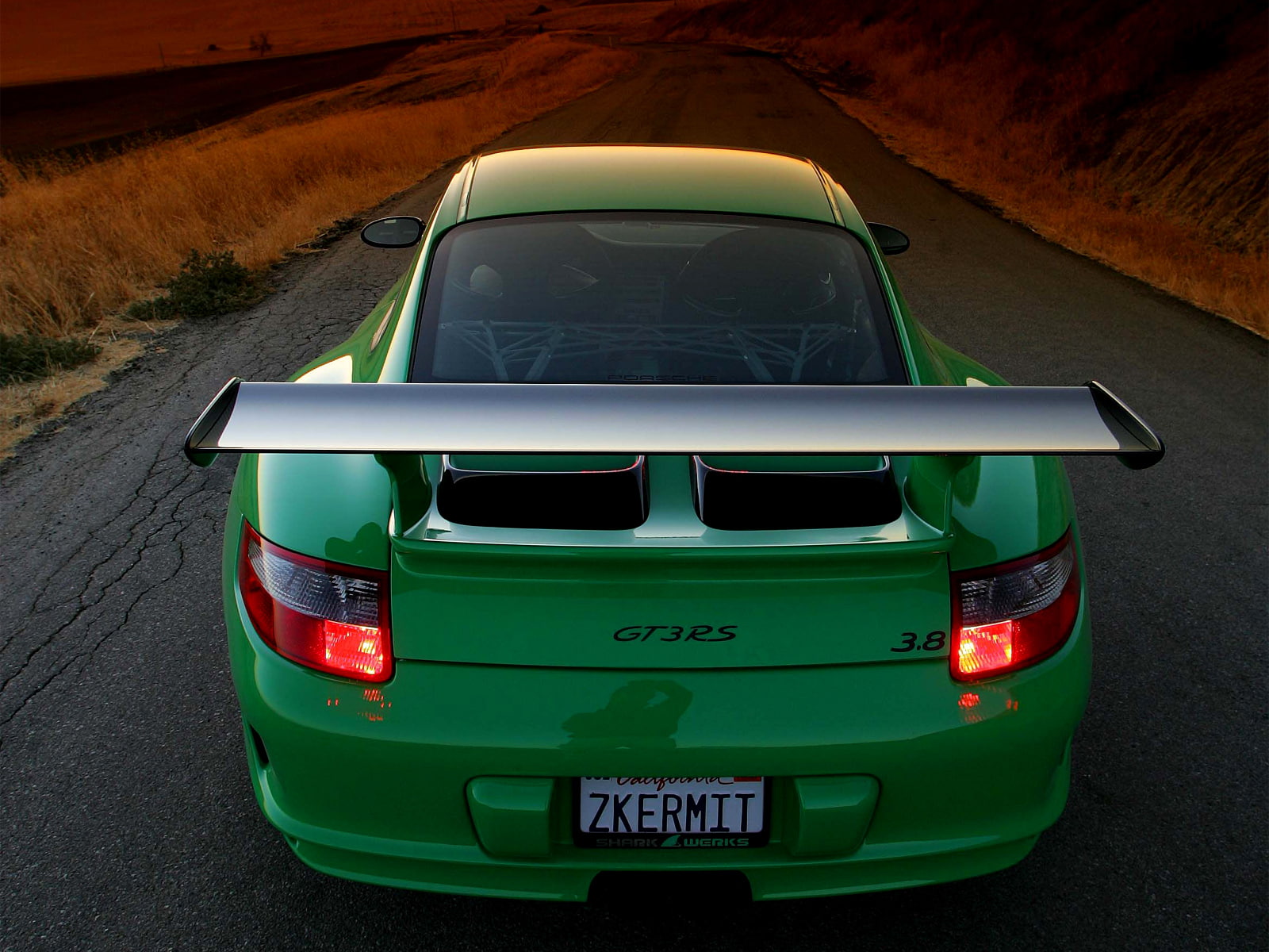 911, green, 720P, gt3, porshe, road, HD Wallpaper