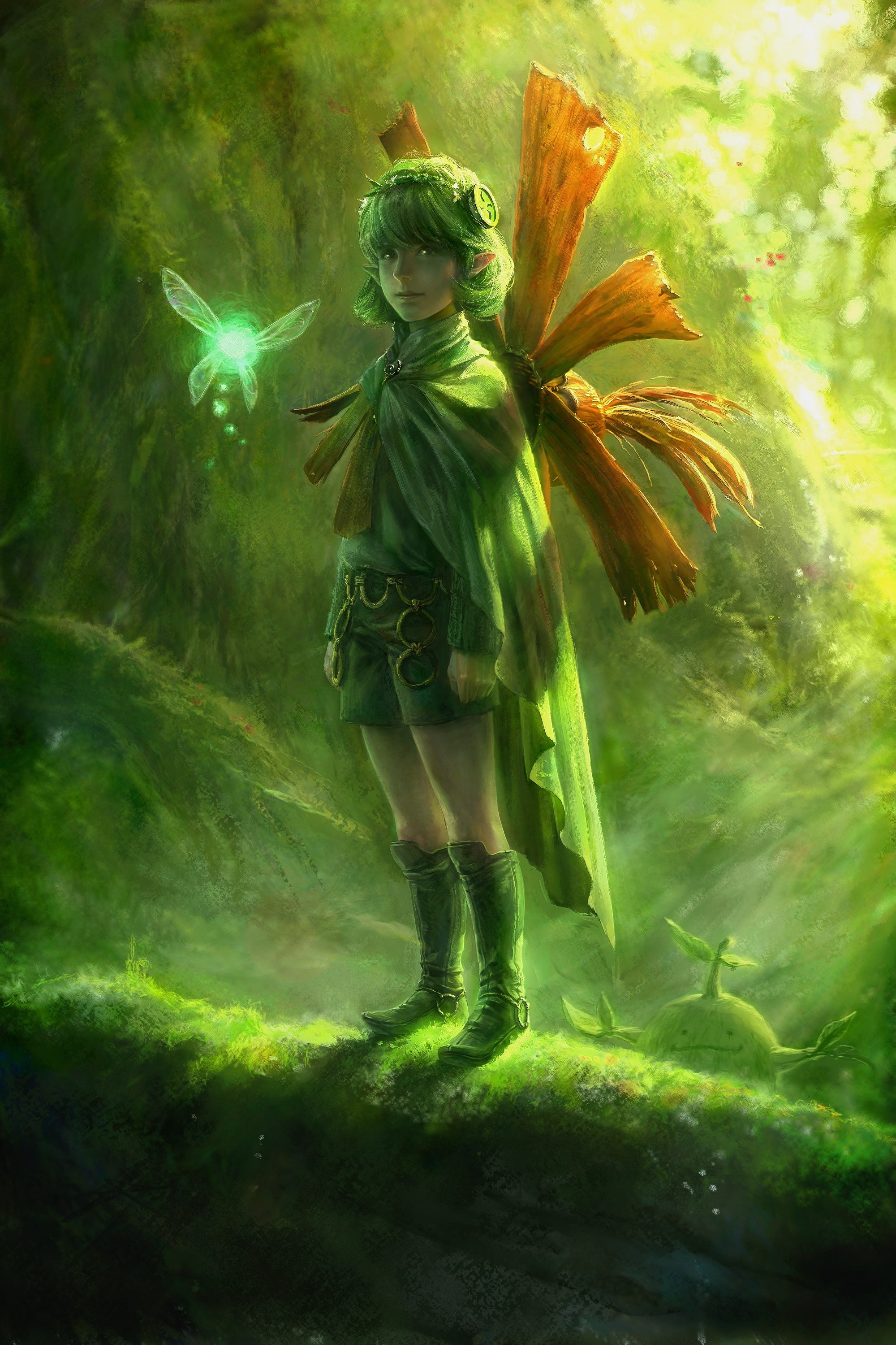 hd, Ocarina Of Time, x, time, The Legend of Zelda, 2K, ocarina, elves, artwork, video, games, art, zelda, saria, legend, Phone HD Wallpaper