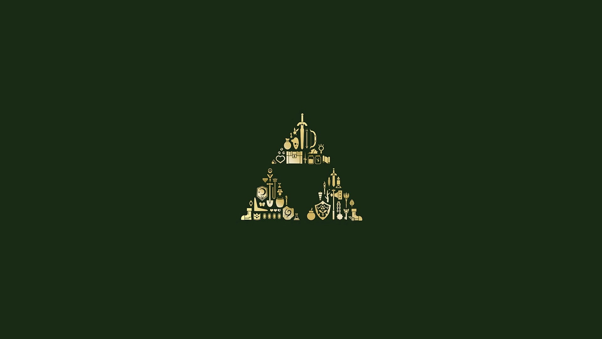 1080P, Hylian Shield, minimalism, The Legend of Zelda, Triforce, HD Wallpaper