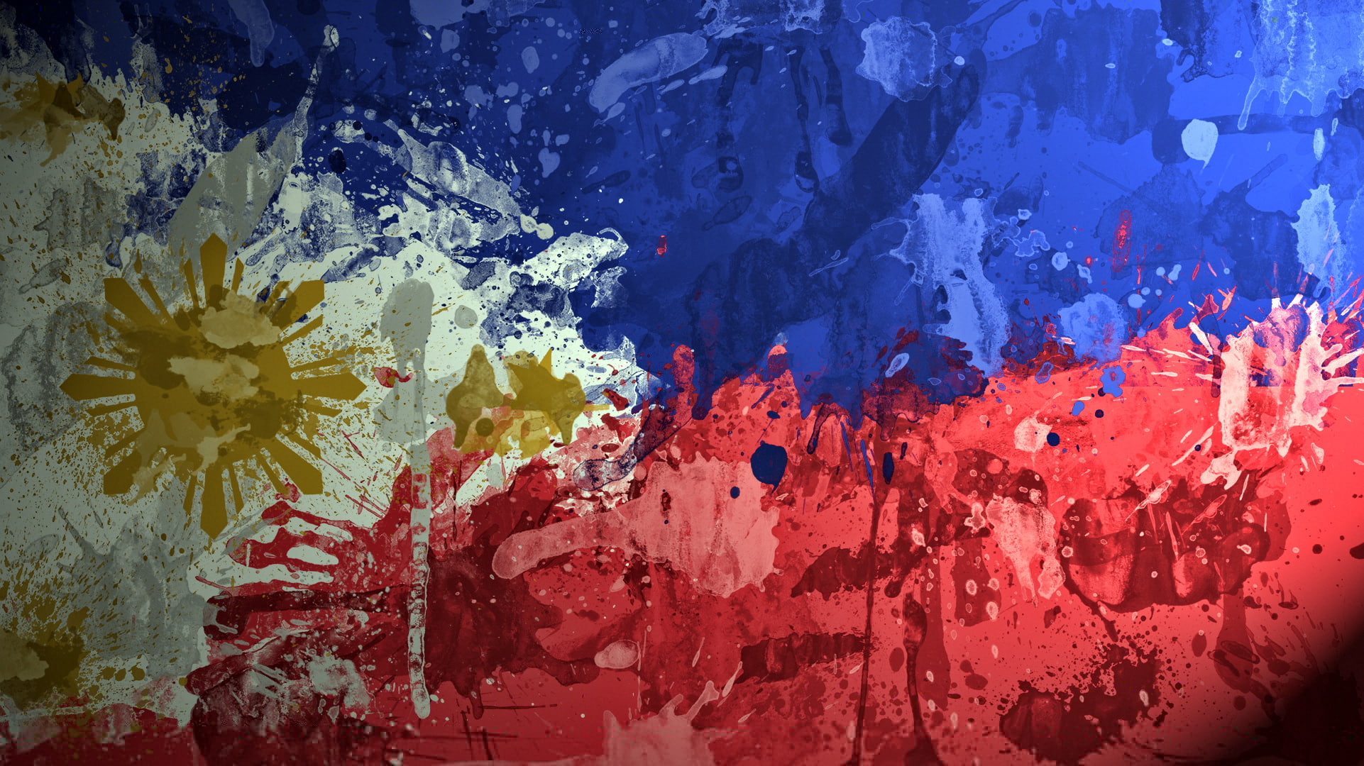 flag, Republic Of The Philippines, 1080P, paint, HD Wallpaper