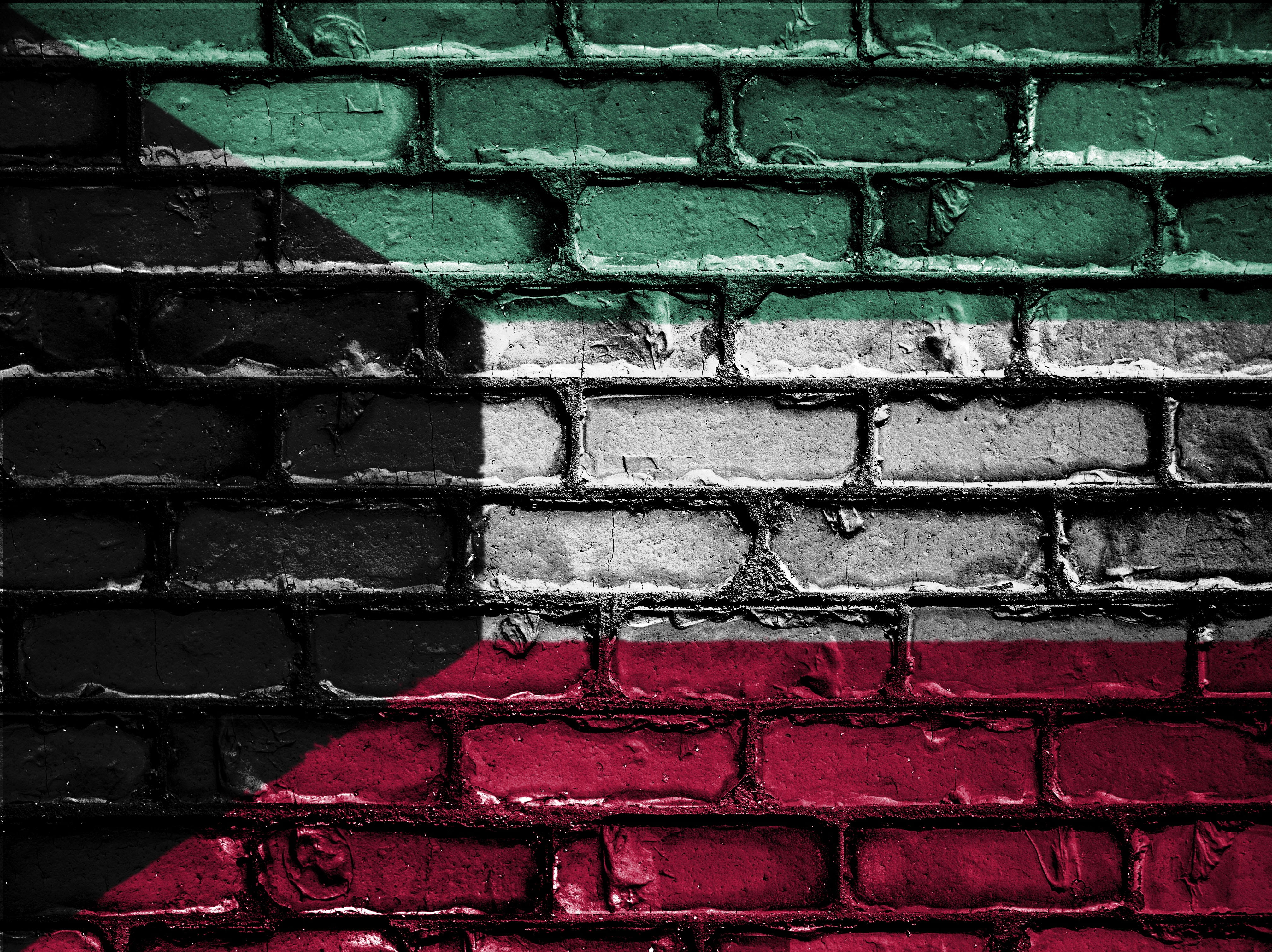 national, country, built structure, wall, brick wall, textured, graffiti, 4K, emblem, patriotism, nation, flag, nature, architecture, full frame, kuwait, HD Wallpaper