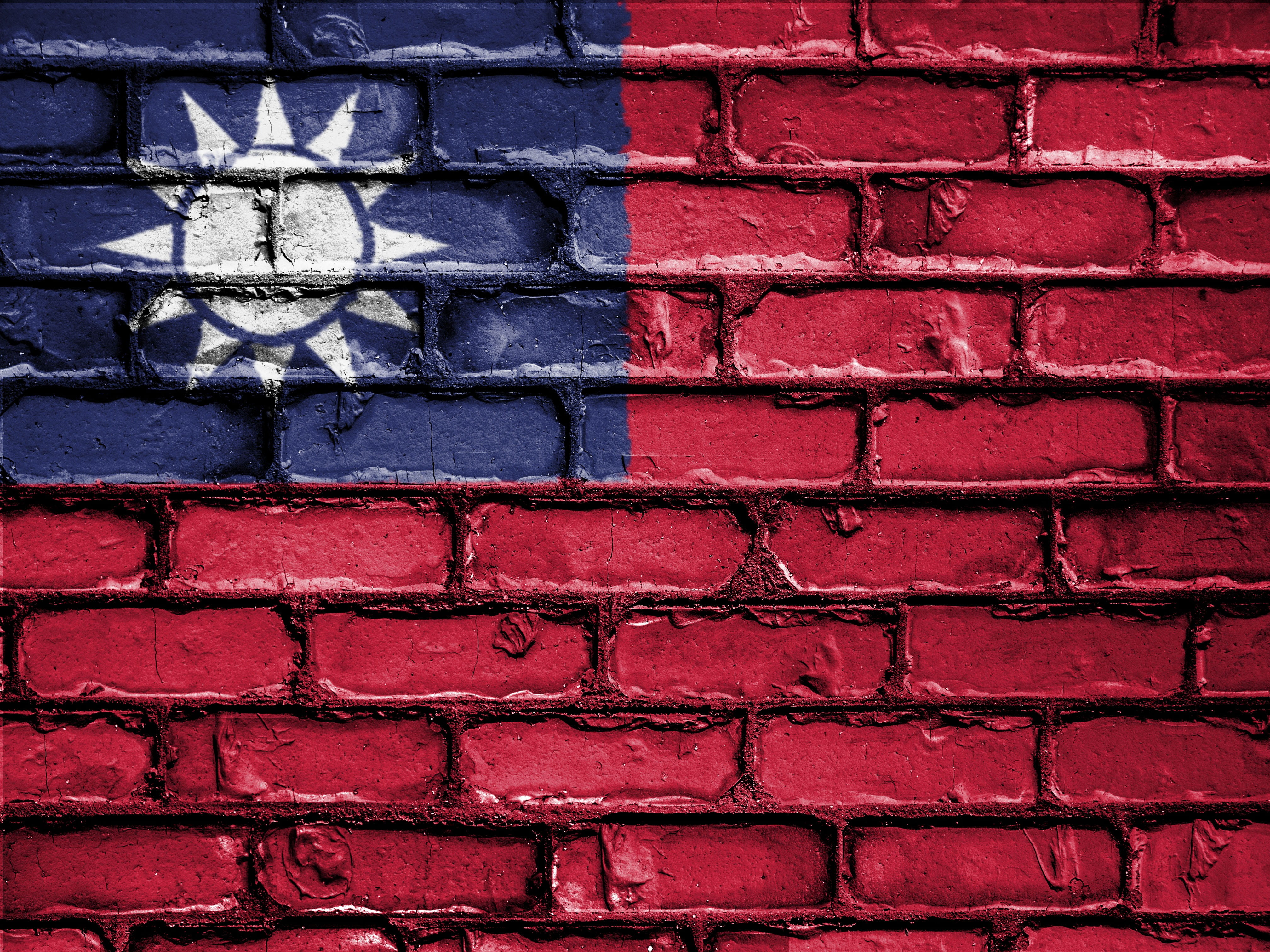 architecture, emblem, red, taiwan, building exterior, 4K, patriotic, wall - building feature, flag, nation, full frame, creativity, wall, pattern, textured, HD Wallpaper