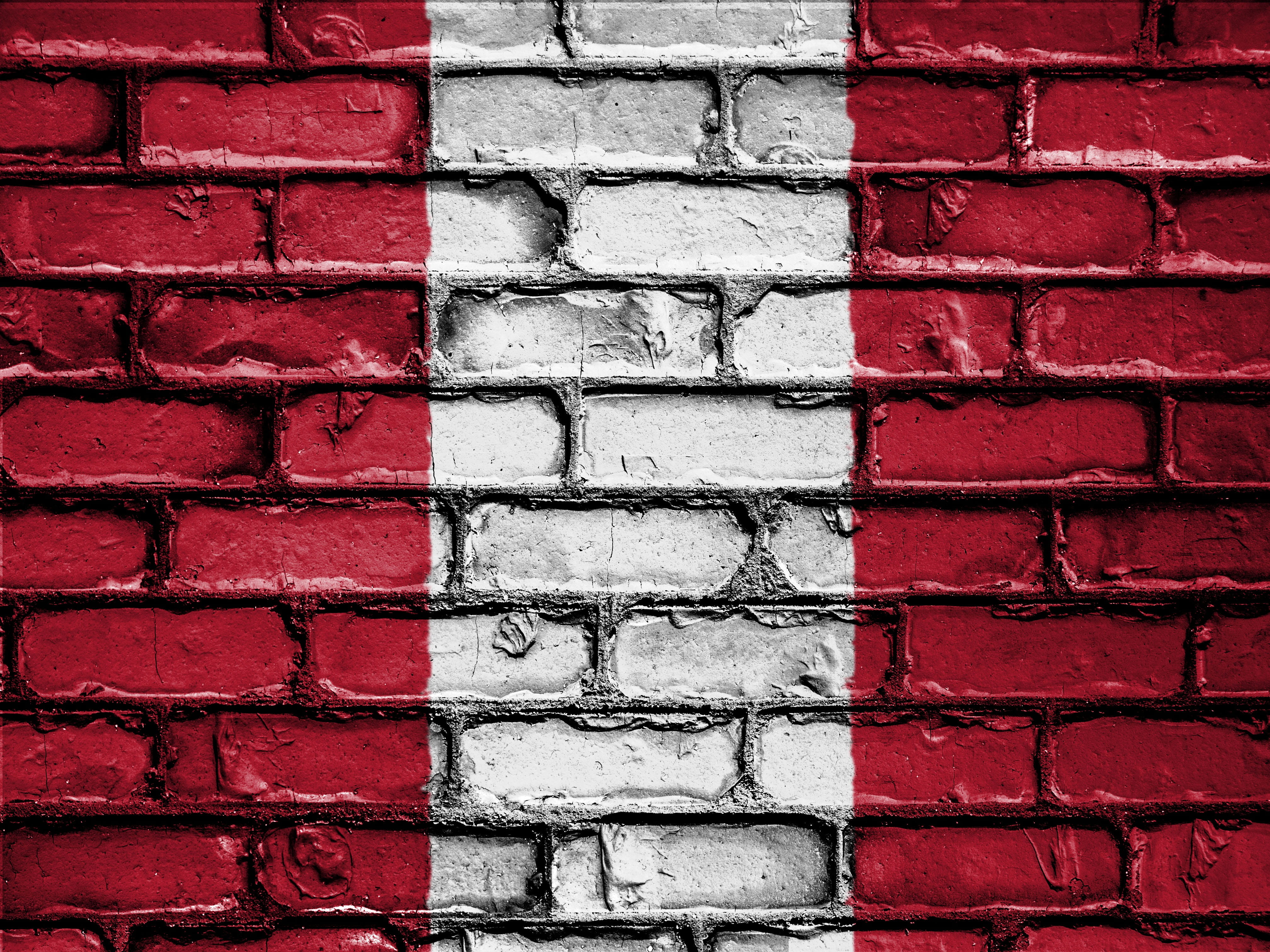 day, red, repetition, flag, 4K, patriotic, wall - building feature, no people, built structure, outdoors, backgrounds, brick wall, old, architecture, national, HD Wallpaper