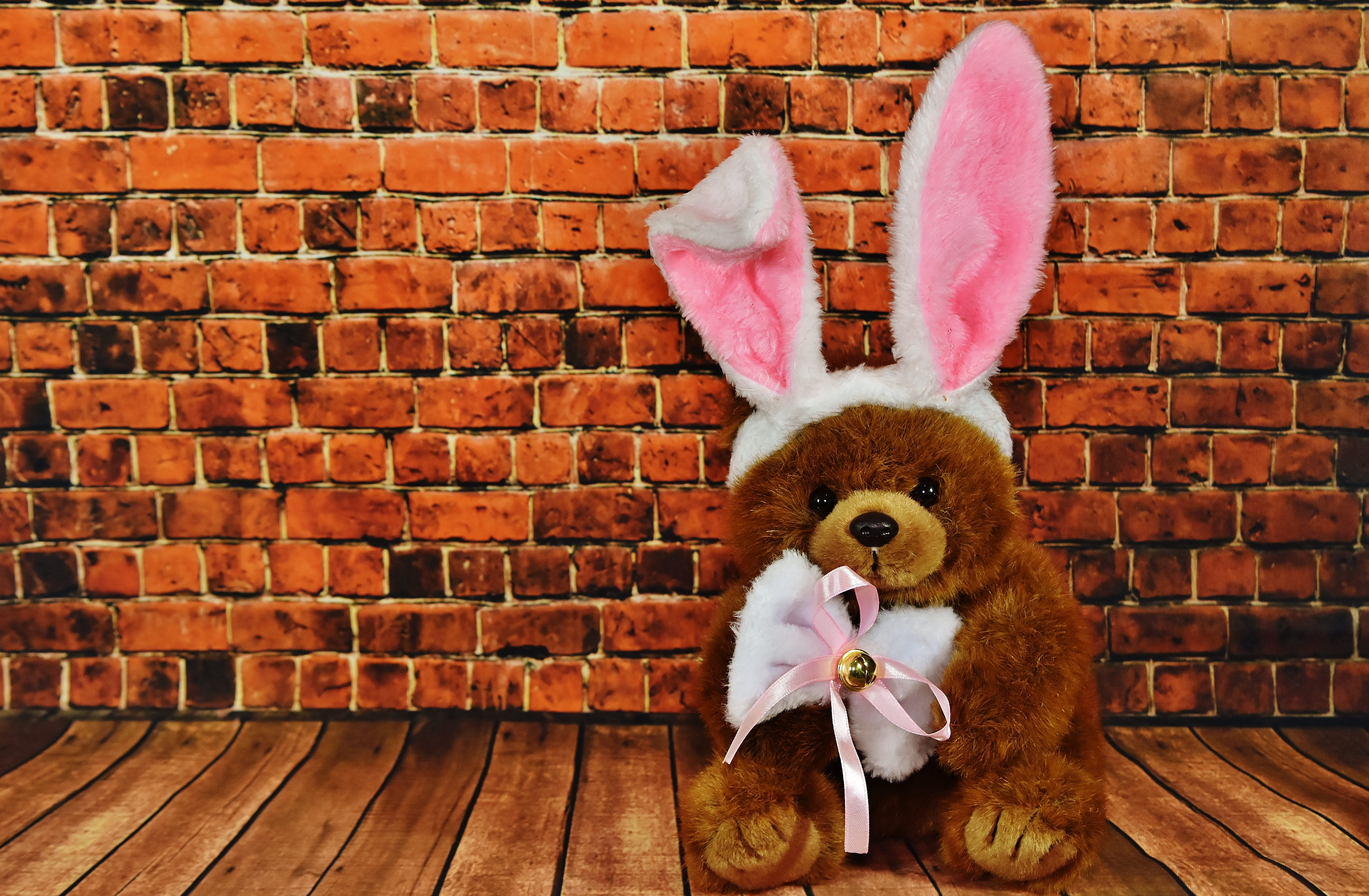 easter, indoors, Easter Bunny, day, mammal, childhood, one person, toy, animal, brick, 5K, no people, stuffed toy, funny, rabbit ears, cultures, costume, HD Wallpaper