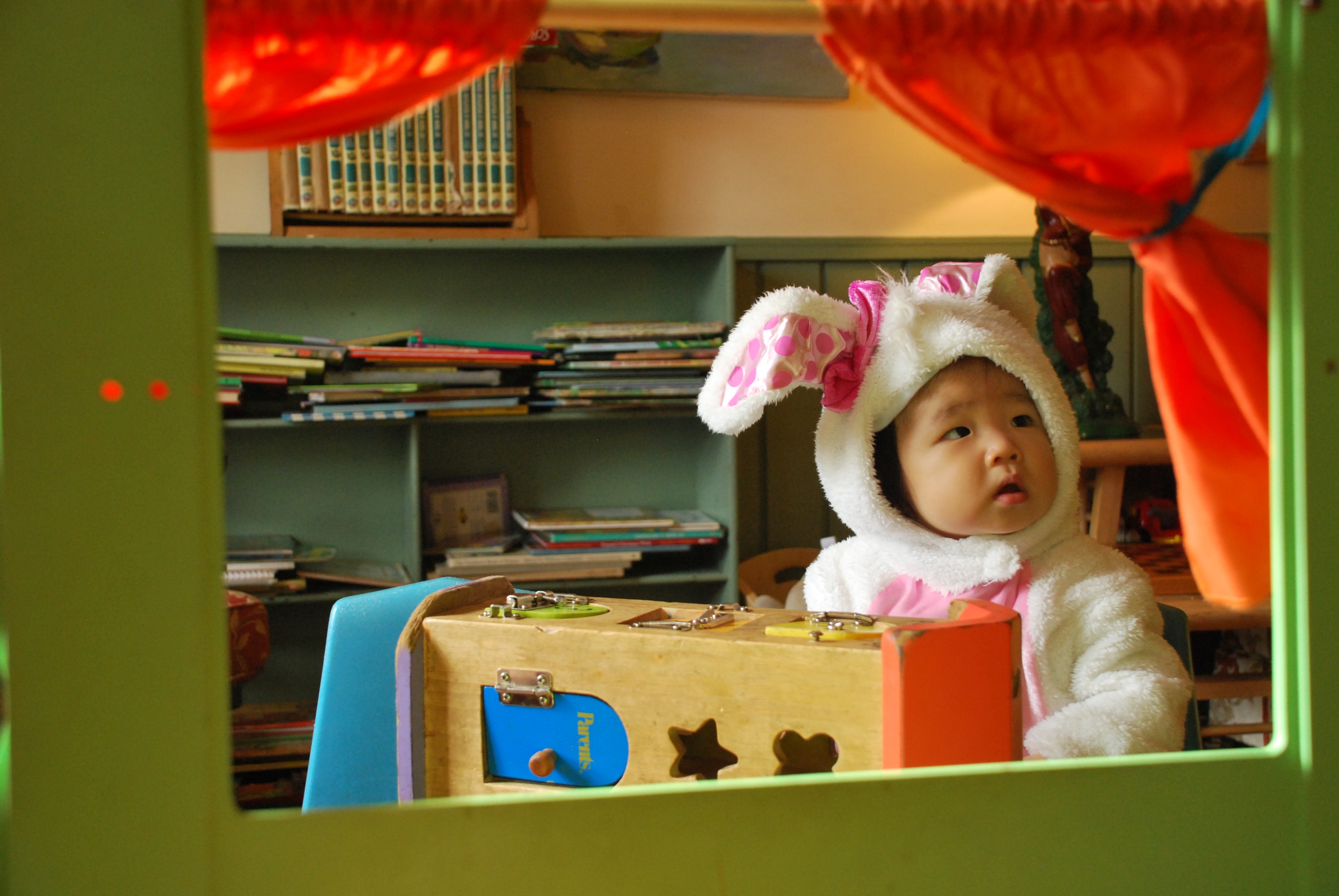 girls, 4K, looking away, costume, portrait, adorable, leisure activity, halloween, childhood, baby, indoors, baby costume, bunny, one person, innocence, HD Wallpaper
