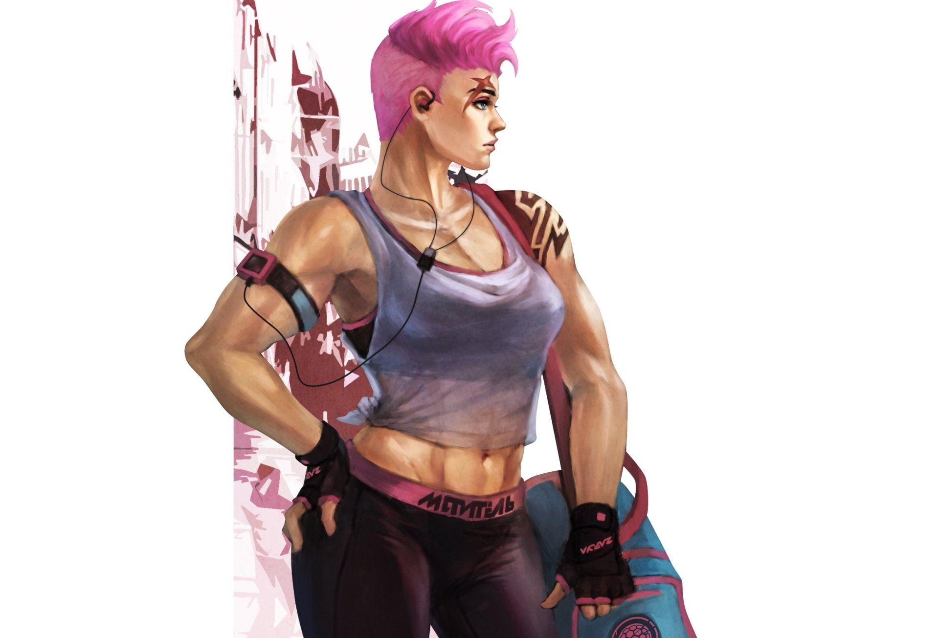 Video Game, Zarya (Overwatch), 1080P, Overwatch, Pink Hair, Short Hair, Girl, HD Wallpaper