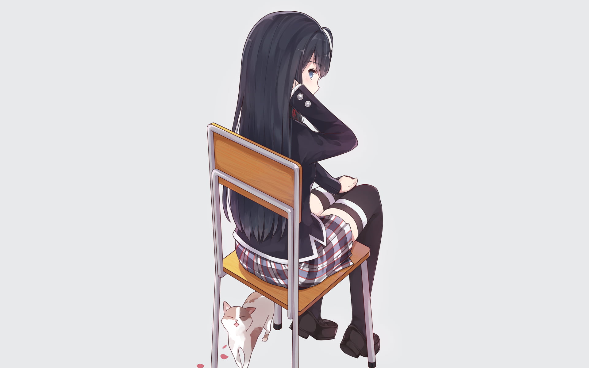My Teen Romantic Comedy SNAFU, real people, young adult, wireless technology, holding, Oregairu, lifestyles, white background, standing, technology, young women, HD Wallpaper