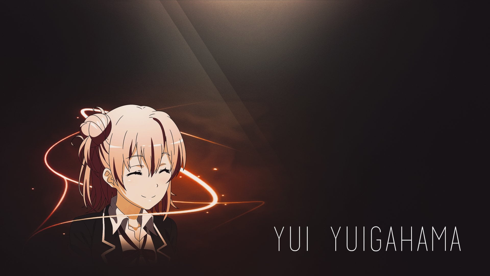 black background, human representation, creativity, lighting equipment, night, indoors, long exposure, illuminated, Yui Yuigahama, Girl, dark, 1080P, Anime, HD Wallpaper