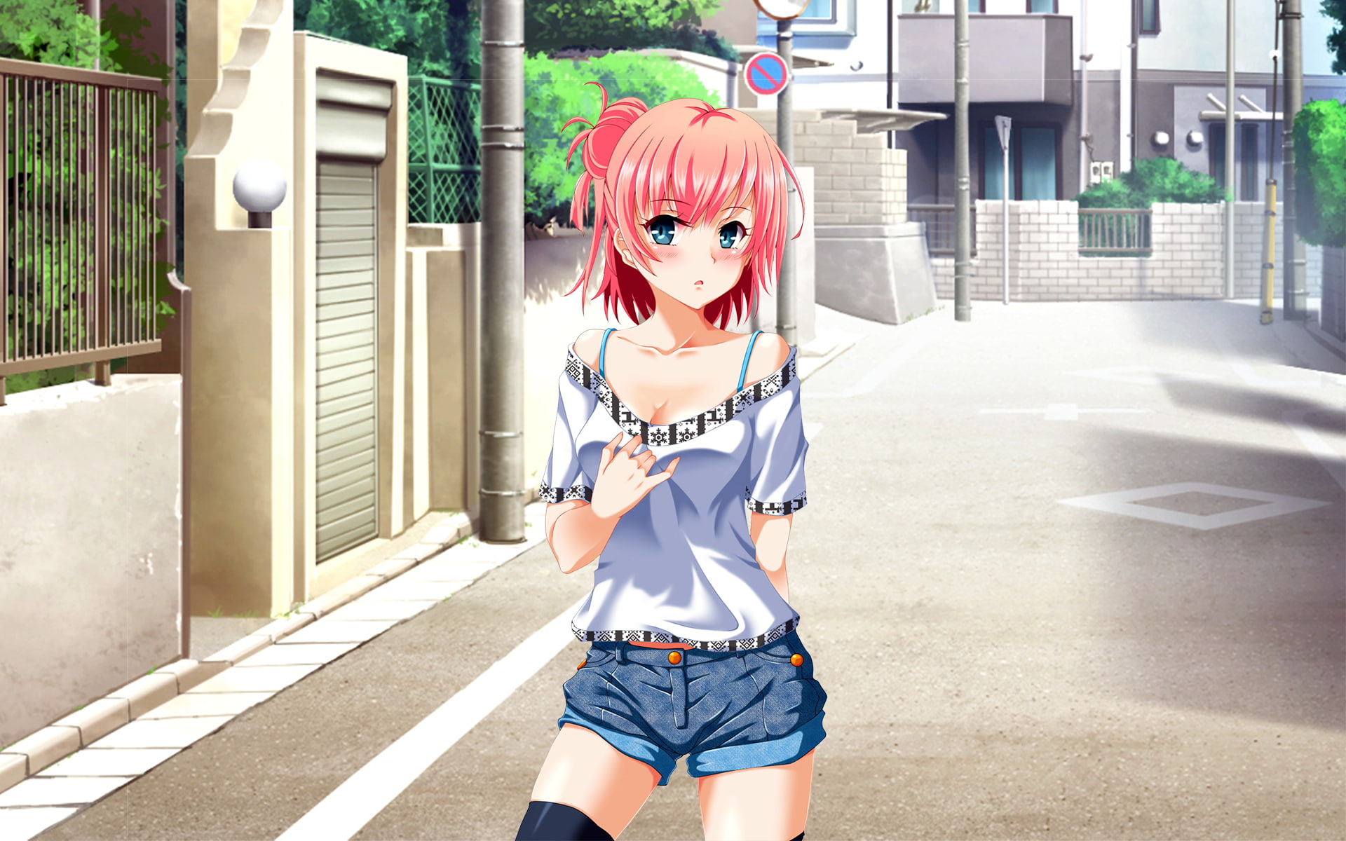 built structure, architecture, oregairu, looking at camera, real people, outdoors, portrait, three quarter length, day, costume, standing, obscured face, HD Wallpaper