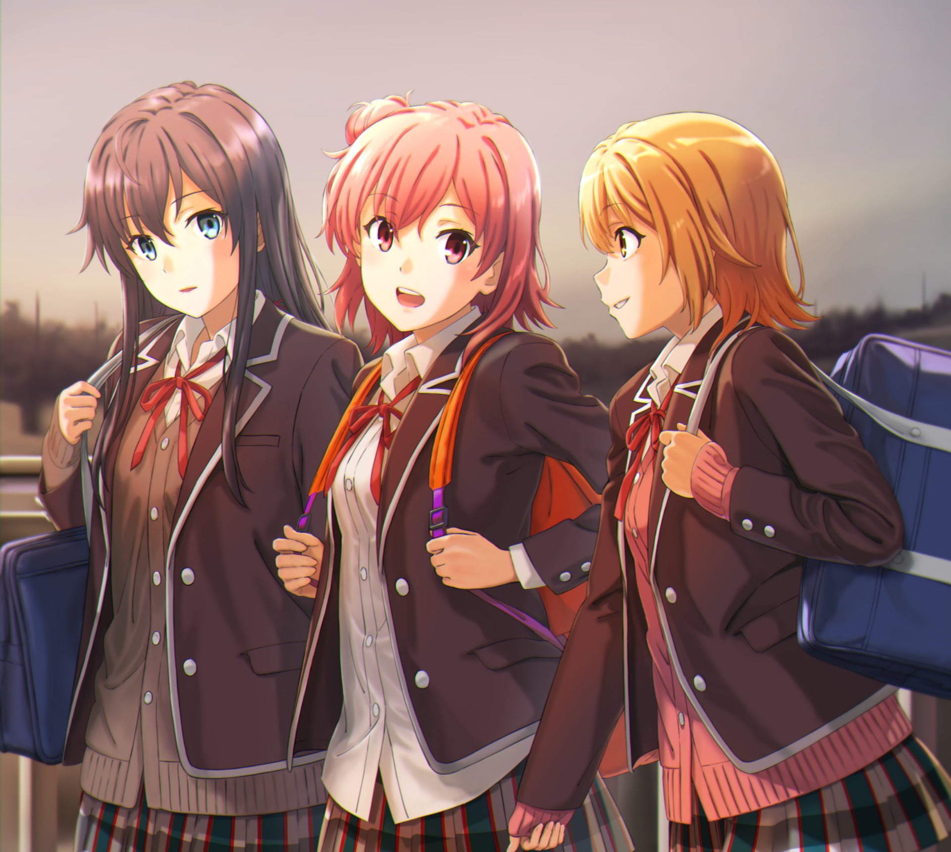 Yukino Yukinoshita, Iroha Isshiki, My Teen Romantic Comedy SNAFU, 1080P, Yui Yuigahama, Anime, HD Wallpaper