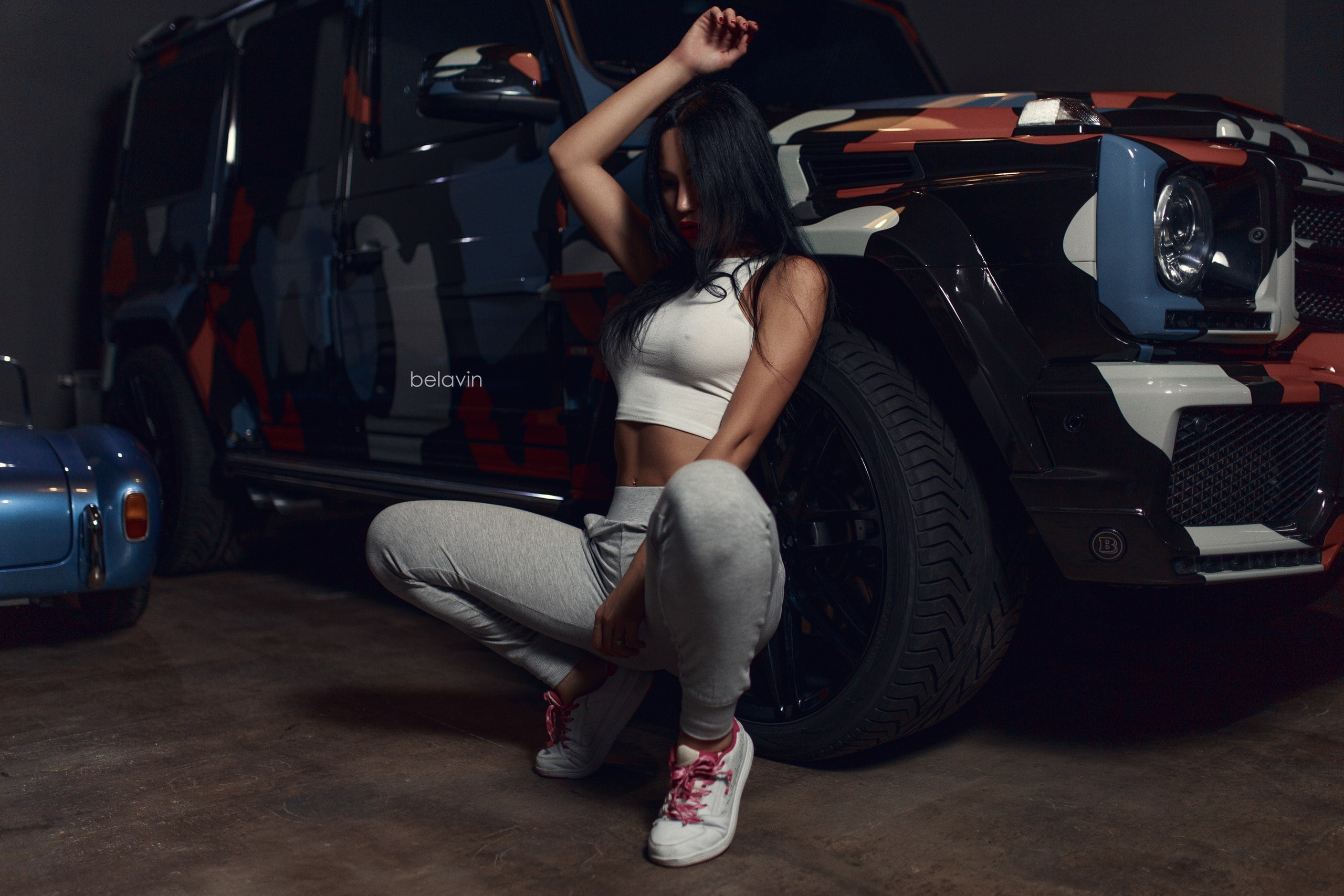 legs, brunette, Belavin, Girl, 2K, Alexander Belavin, Gayana Bagdasaryan, machine, pose, HD Wallpaper