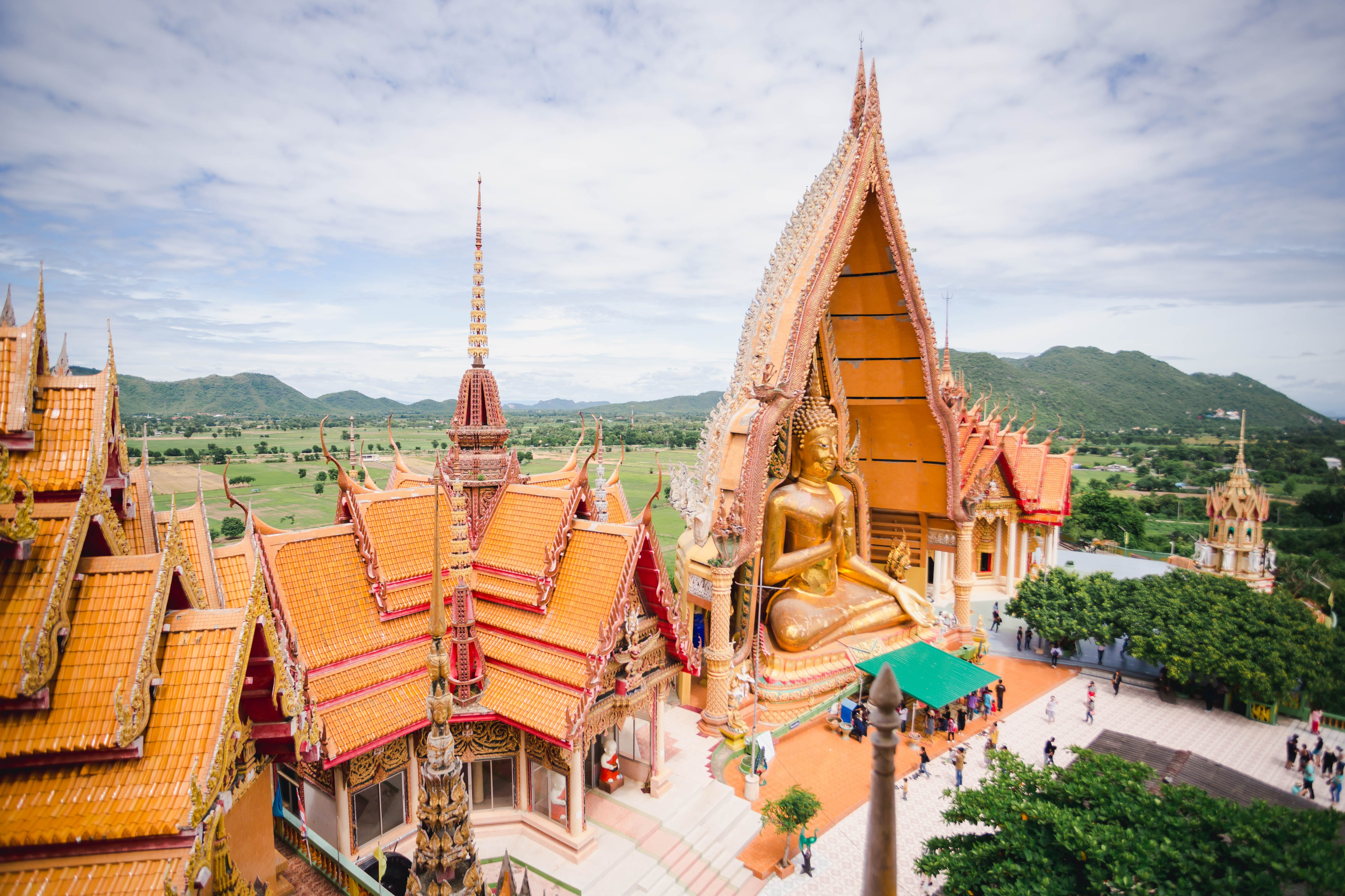 Religion, nature, golden, gold colored, building, outdoors, Travel, thai, spirituality, Buddha, religious, buddhist, travel destinations, cloud - sky, old, HD Wallpaper