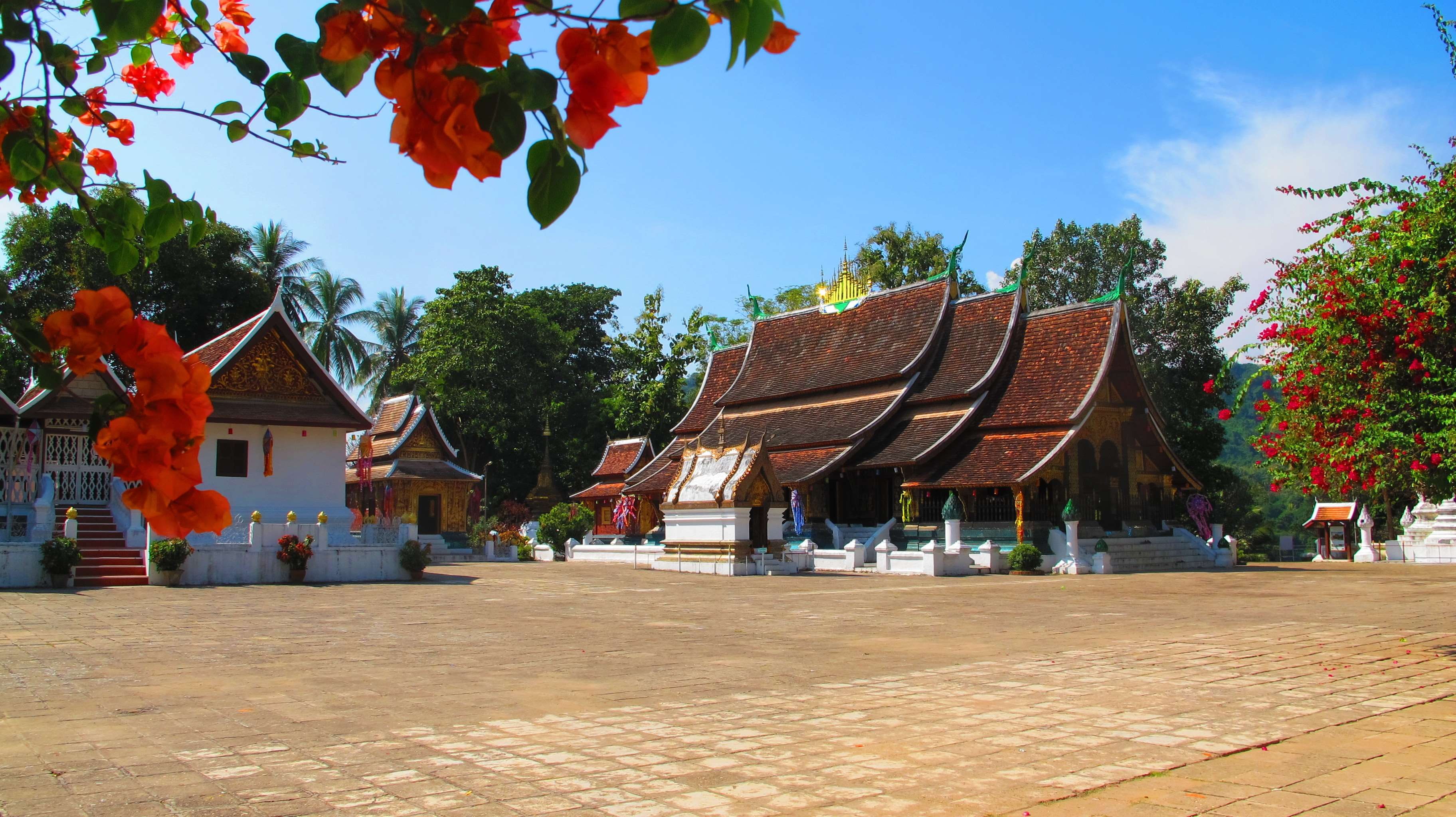 outdoors, art and craft, temple, lane xang arts, cloud - sky, temple of the golden city, nature, monastery, thong ratsavoravihanh, volavihan, built structure, HD Wallpaper