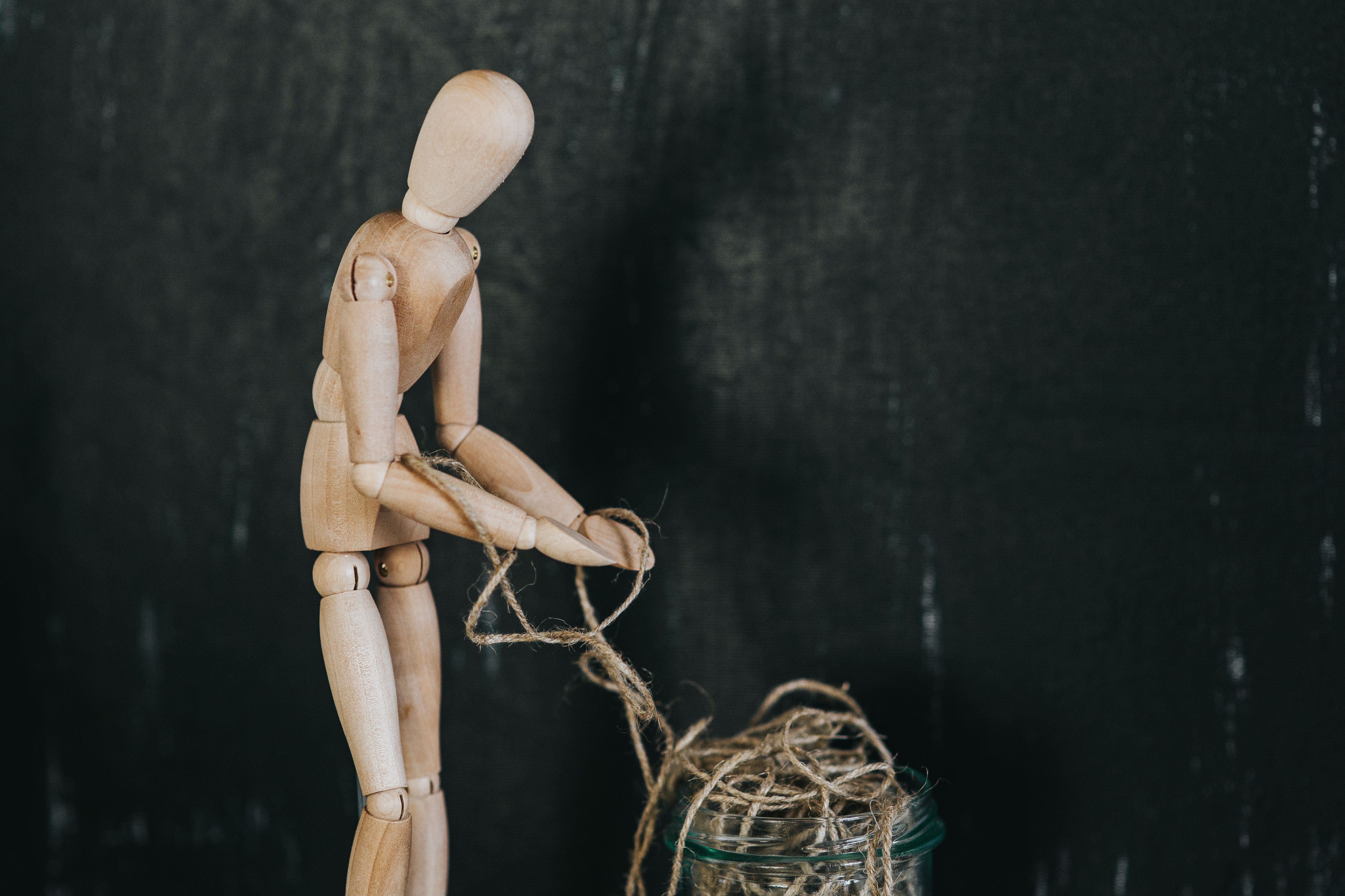 wood, various, 5K, still life, studio shot, Wooden, pencils, thread, shirtless, representation, wood - Material, figure, creativity, posing, model, art and craft, HD Wallpaper