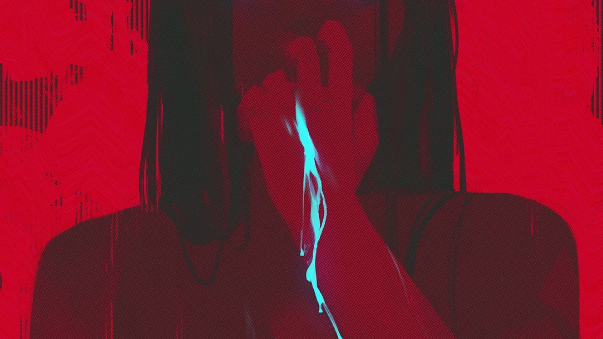 1080P, black hair, women, red, injured, HD Wallpaper