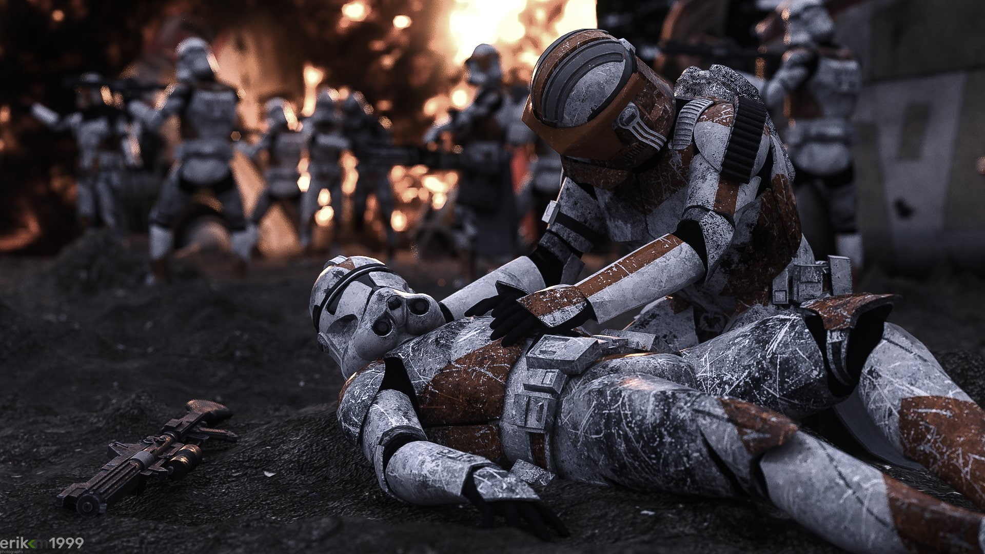 conflict, armed forces, Soldier, suit of armor, gun, Star Wars, Video Game, protective workwear, weapon, clothing, Injured, incidental people, military, HD Wallpaper