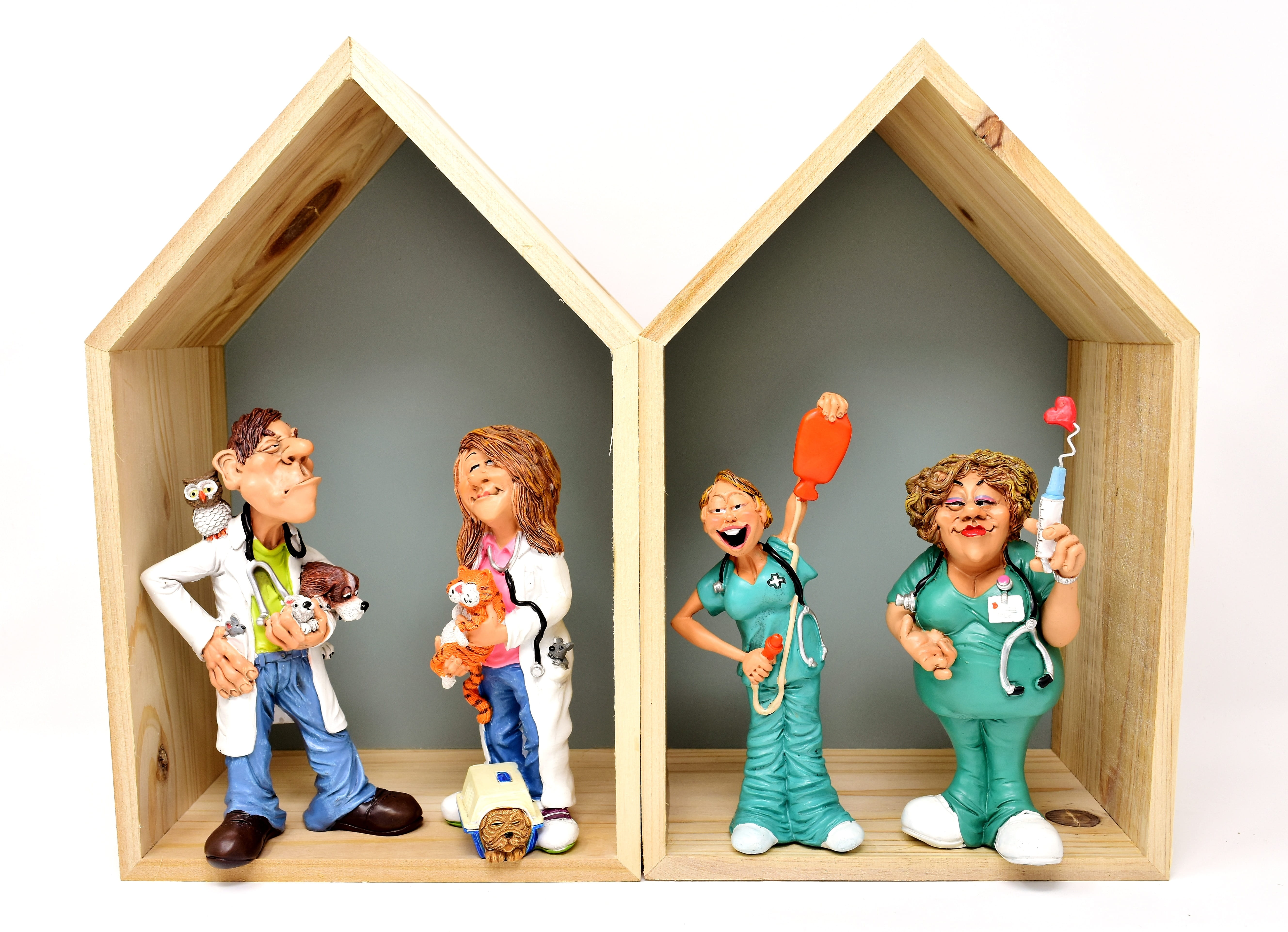 owl, human representation, women, toy, adult, dog, professions, childhood, doctor, indoors, christmas ornament, females, hospital, figurine, heal, studio shot, HD Wallpaper