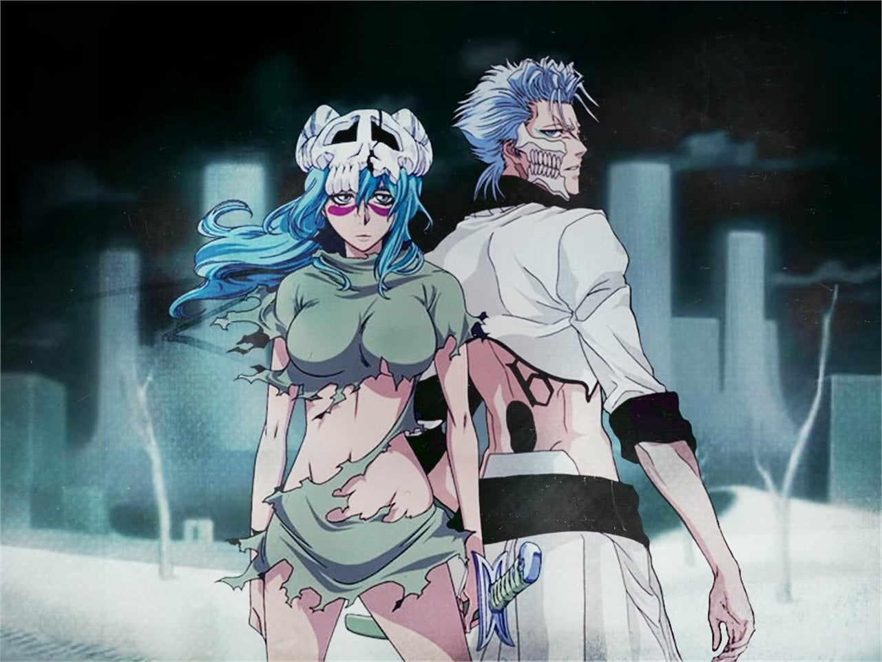 nature, city, disguise, 720P, creativity, night, people, Grimmjow Jaegerjaquez, leisure activity, two people, clothing, Bleach, adult, three quarter length, HD Wallpaper