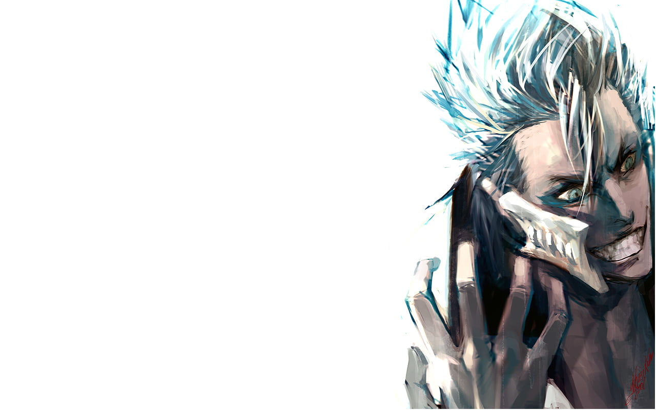 young women, obscured face, anime, body part, Bleach, white background, women, adult, indoors, Grimmjow Jaegerjaquez, human body part, art and craft, close-up, HD Wallpaper