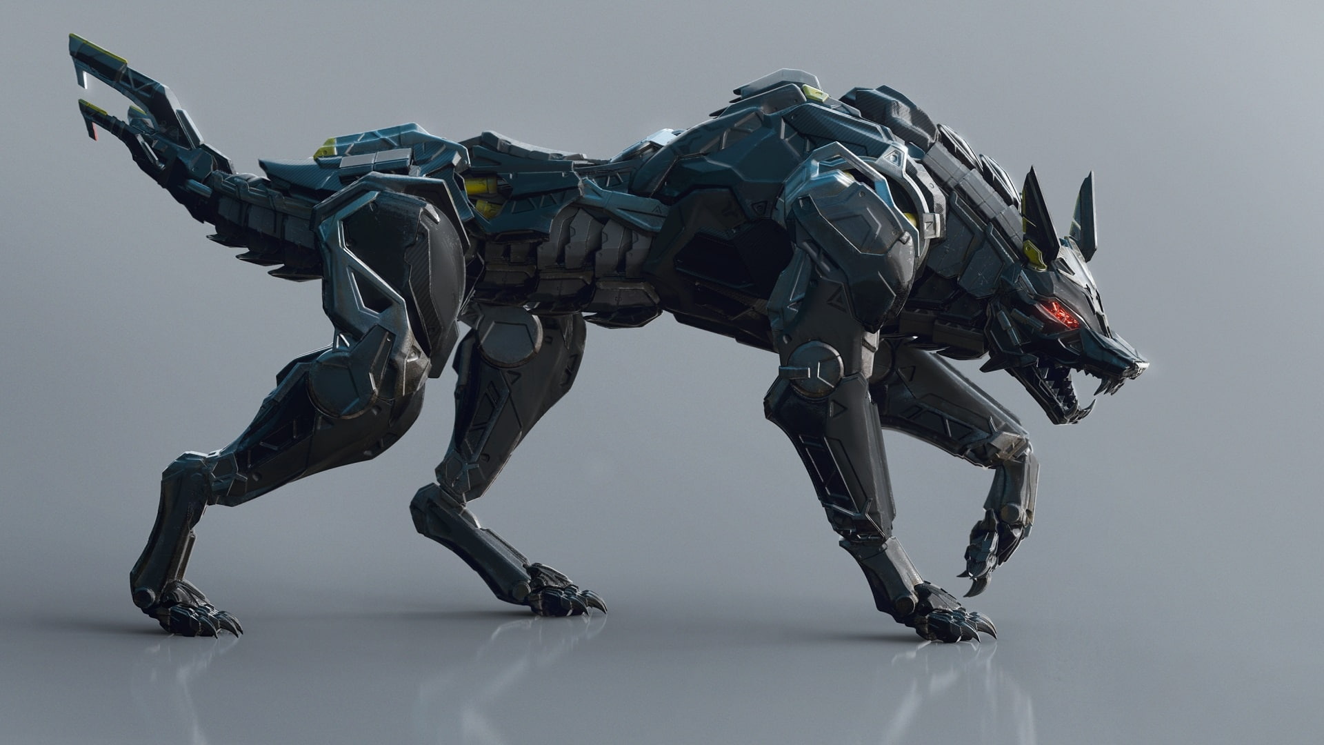 iron, evil eye, claws, transformer, predator, 1080P, red eyes, wolf, mouth, HD Wallpaper