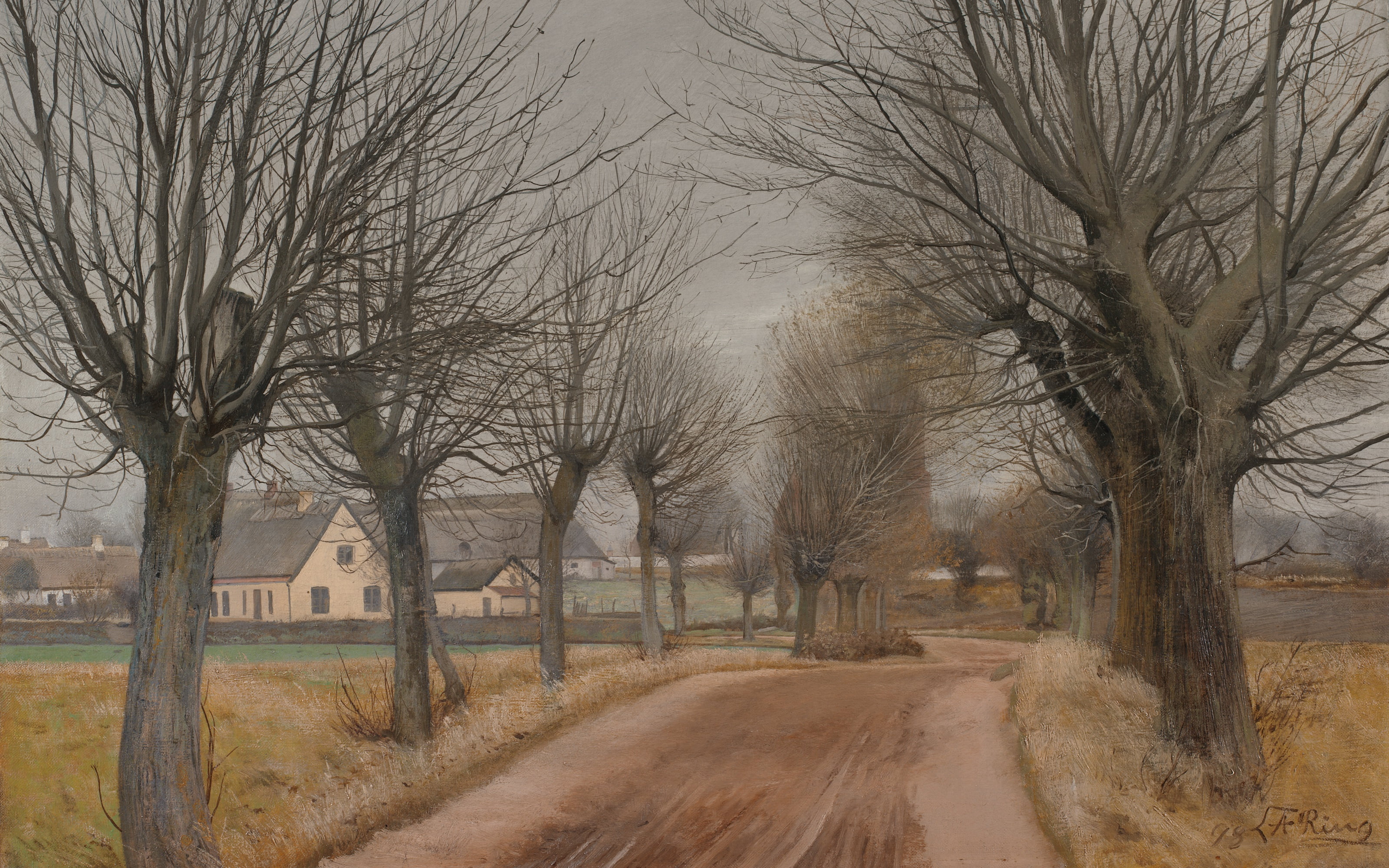 1898, 2K, Laurits Andersen Ring, L. A. Ring, A Road near Vinderød, National Gallery of Denmark, Road near Wondered, Danish painter, Zealand, Statens Museum for Kunst Copenhagen, HD Wallpaper