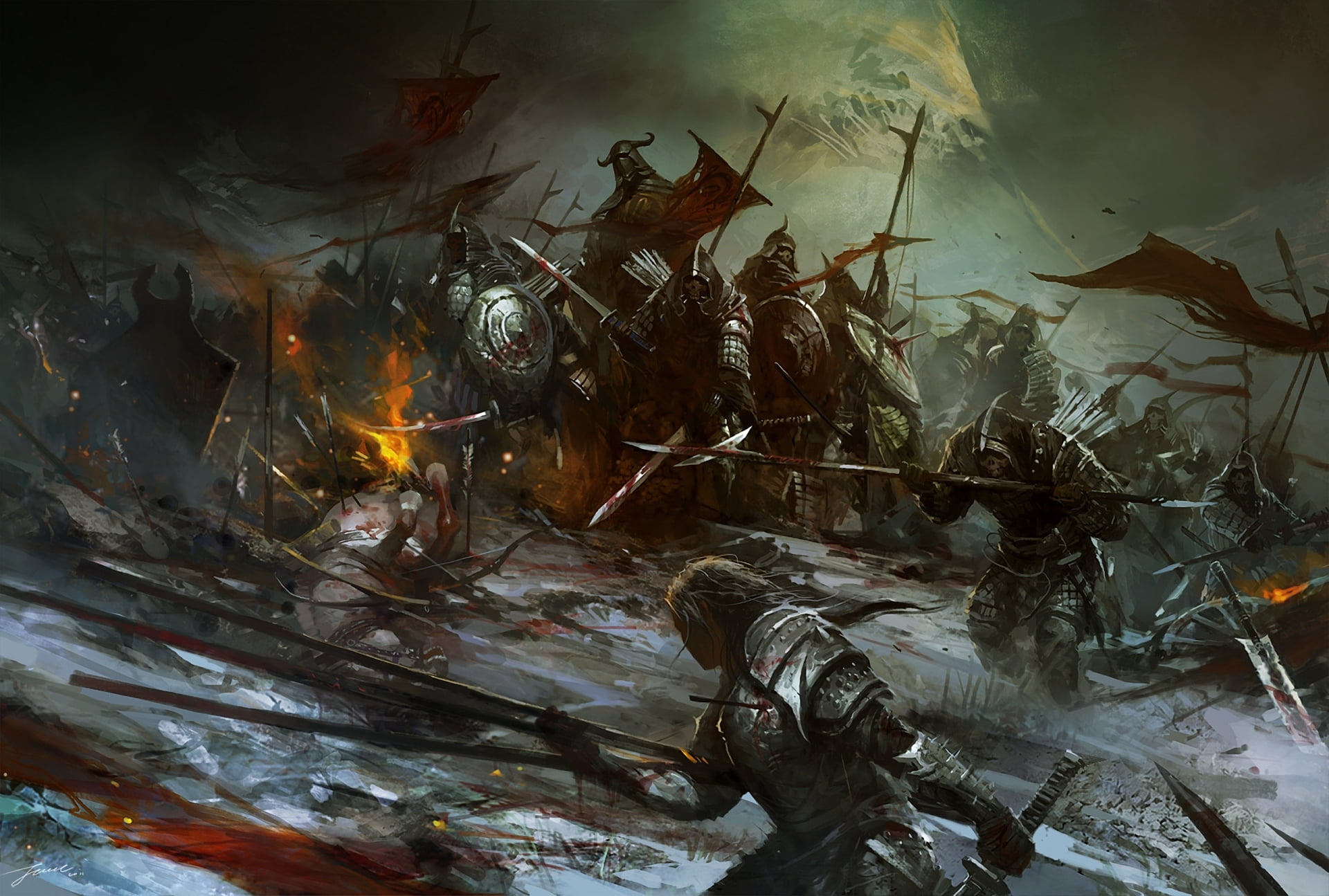 animal wildlife, digital, no people, corpses, animal themes, marine, flags, undead, school of fish, fish, smoke - physical structure, Army, vertebrate, HD Wallpaper