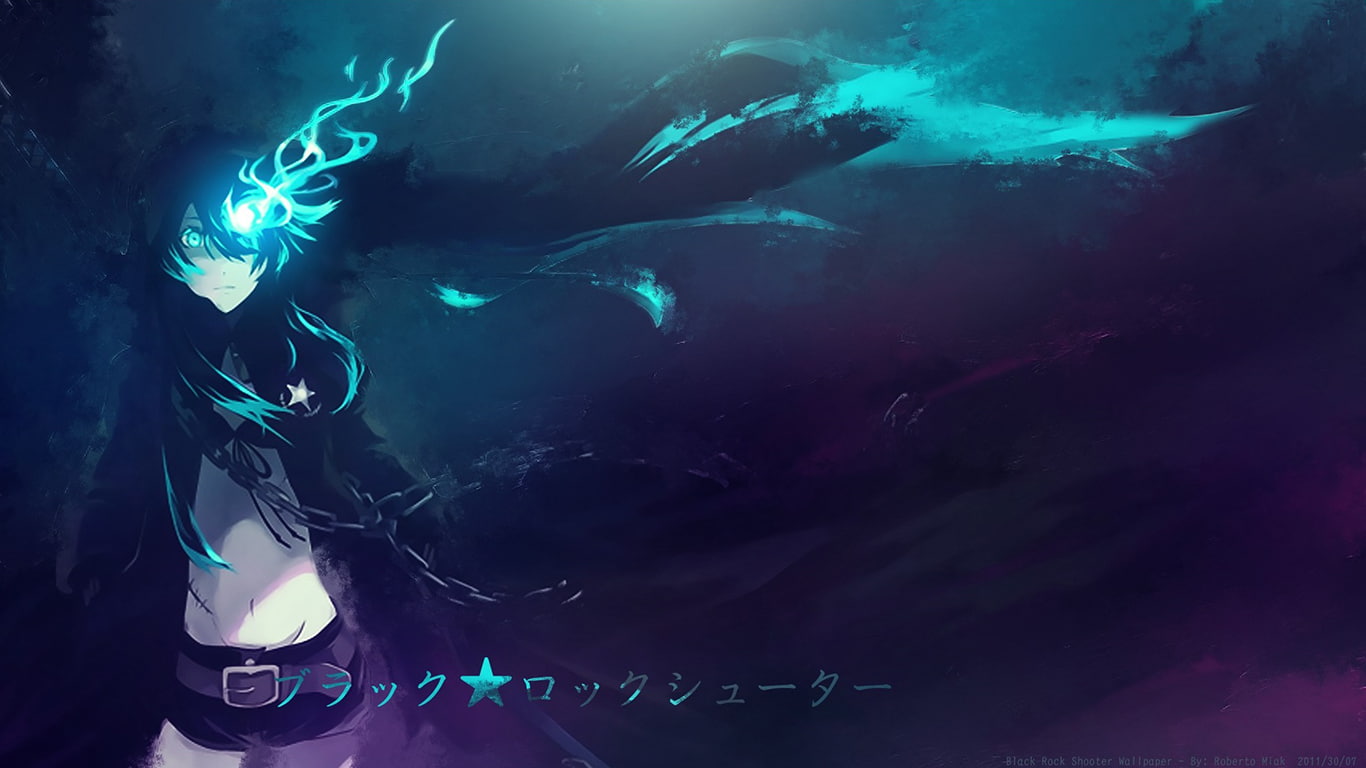 shooter, rock, anime, cartoon/comic, 720P, hd, black, HD Wallpaper