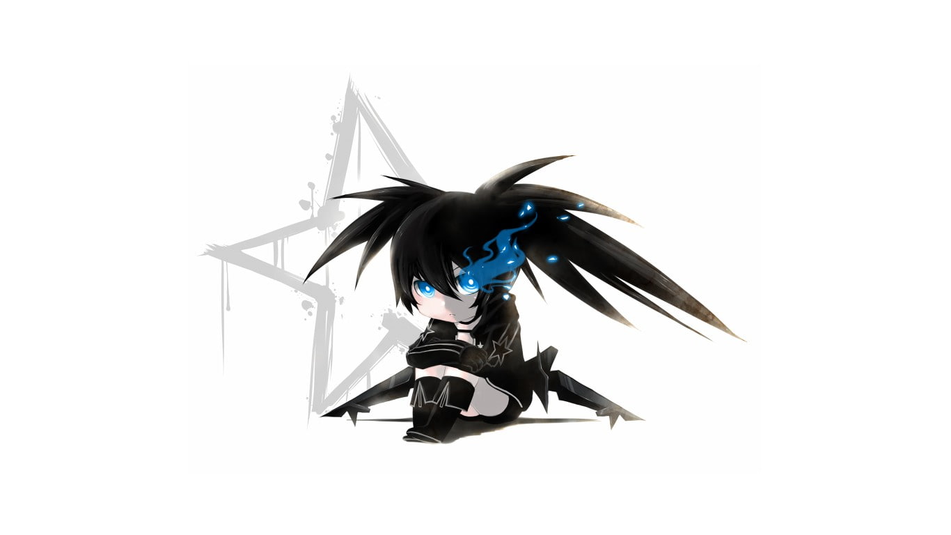 black, 720P, cartoon/comic, shooter, white, anime, hd, rock, HD Wallpaper