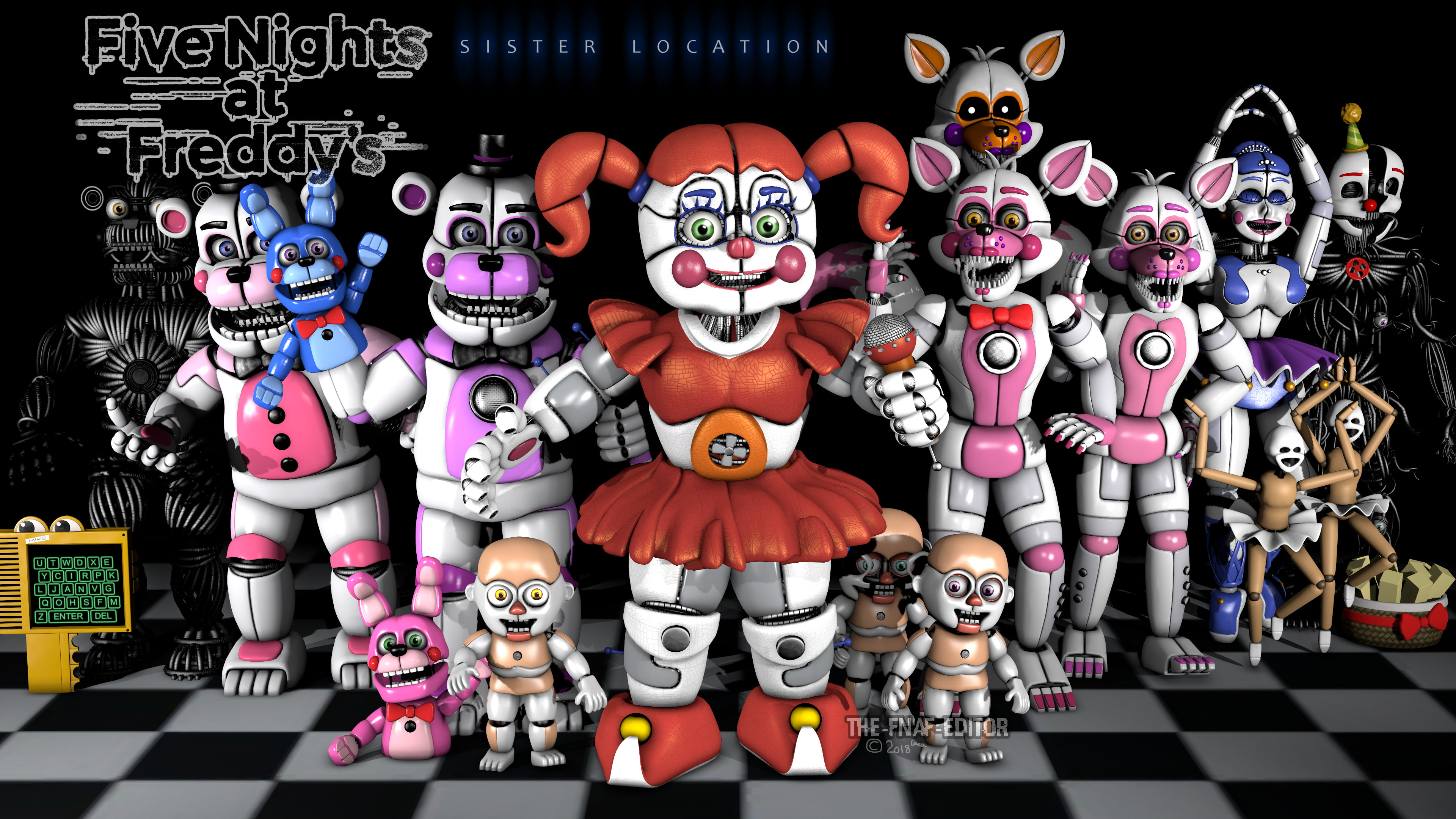 4K, Five Nights at Freddys, Five Nights at Freddys: Sister Location, HD Wallpaper