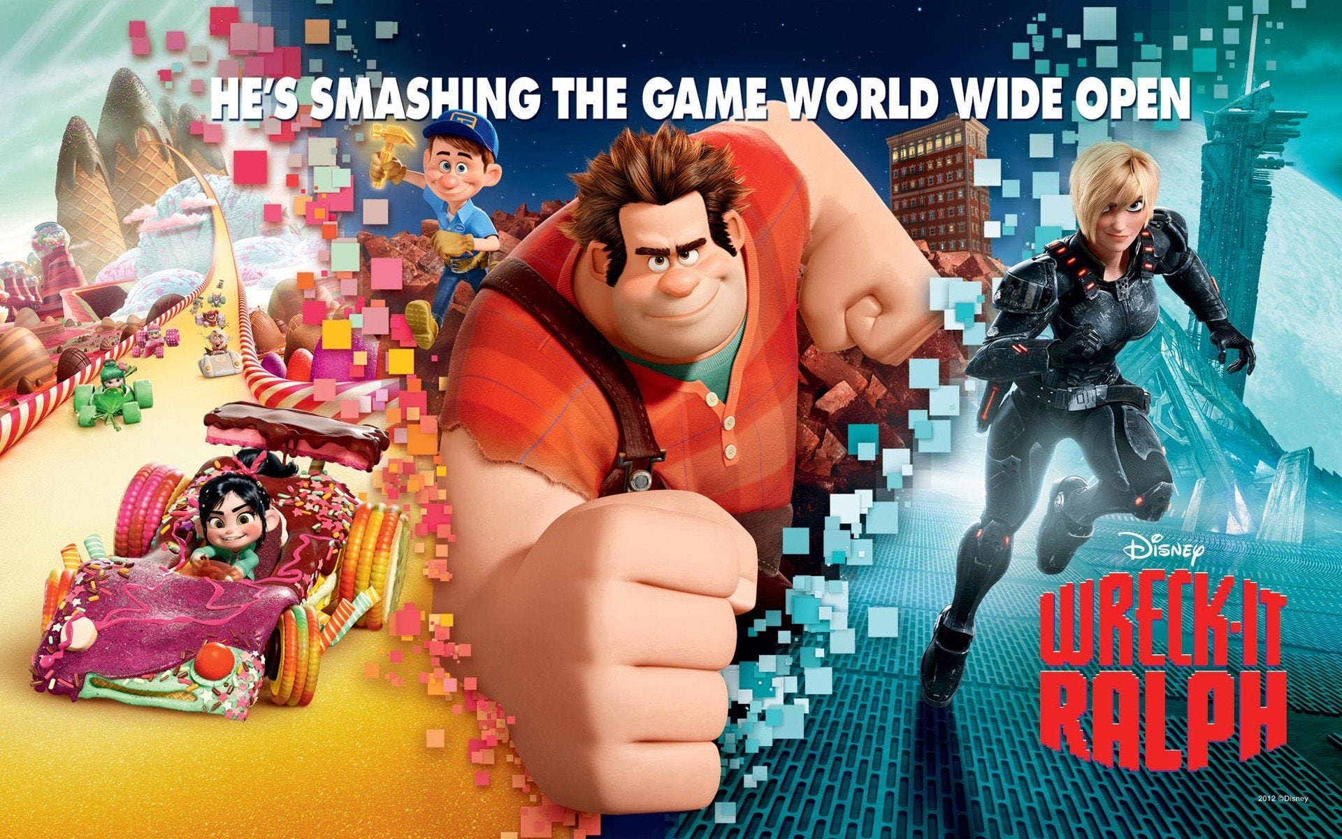 sarah, schweetz, vanellope, ralph, wreck, silverman, movies, company, von, 1080P, cartoons, disney, HD Wallpaper