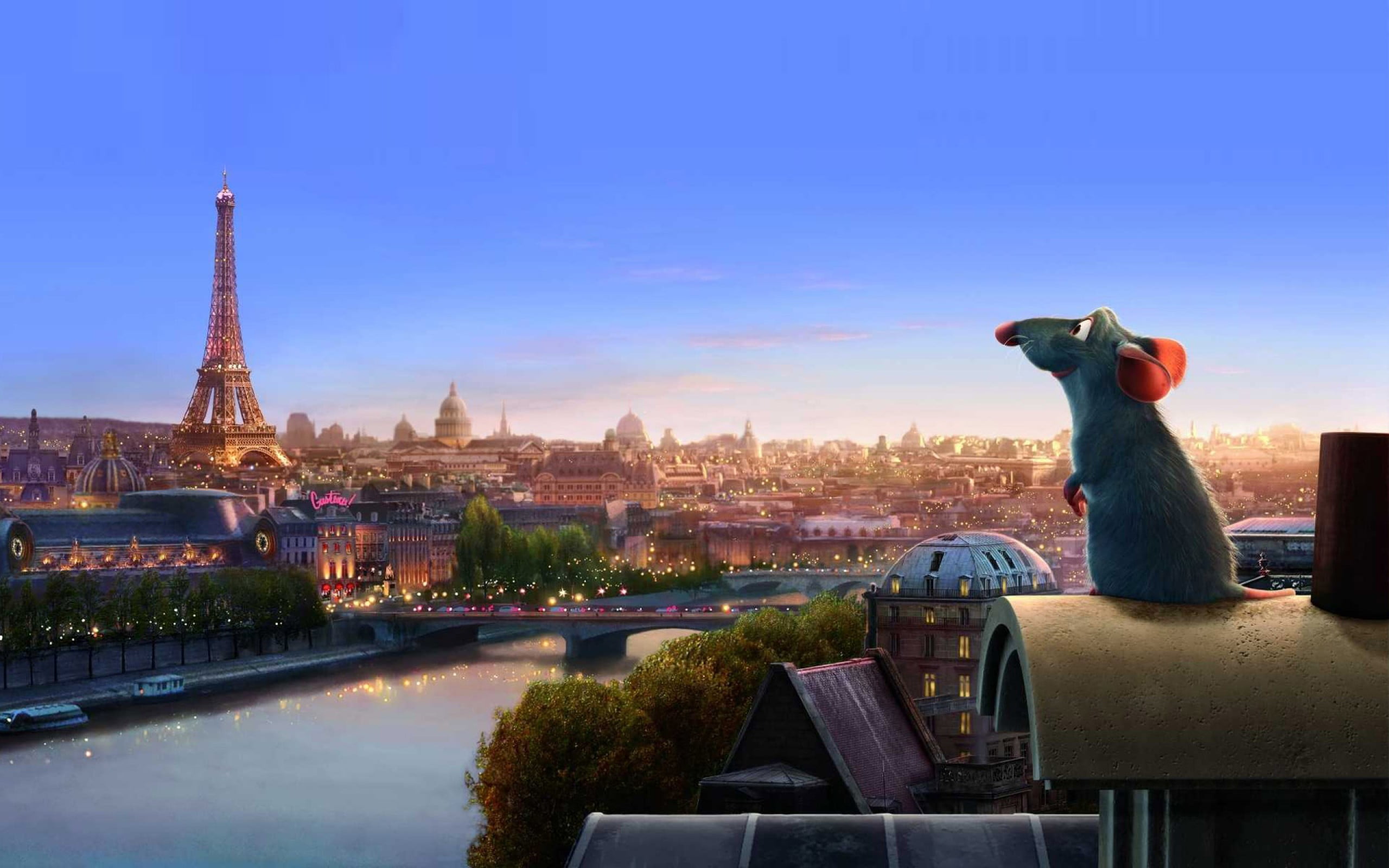 sculpture, Cartoons, cartoon, travel destinations, tower, representation, no people, remy, ratatouille, river, tourism, statue, nature, sky, building exterior, HD Wallpaper