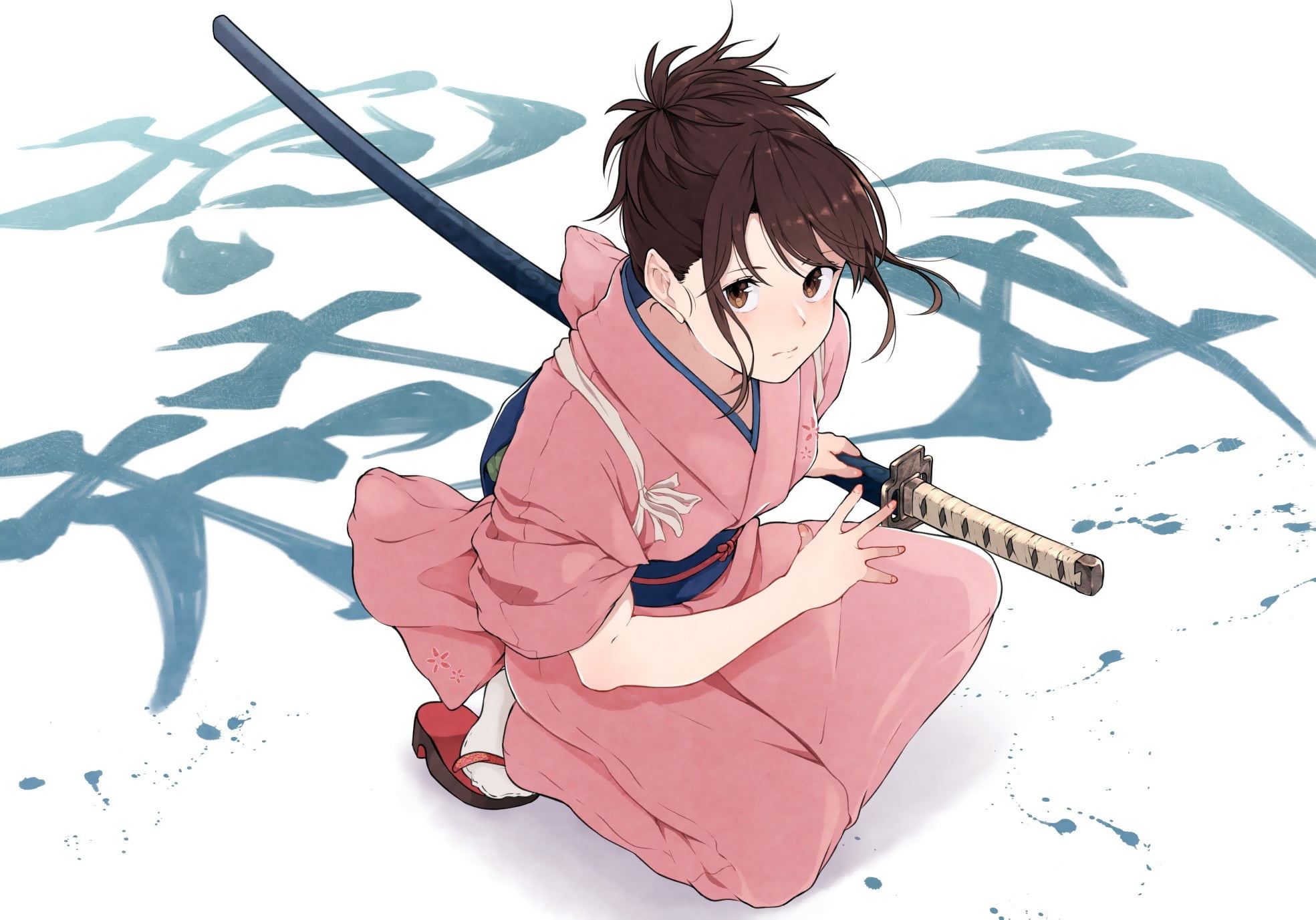 sword, 1080P, anime girl, Gintama, anime, katana, samurai, artwork, Shimura Tae, weapon, kimono, girl, HD Wallpaper