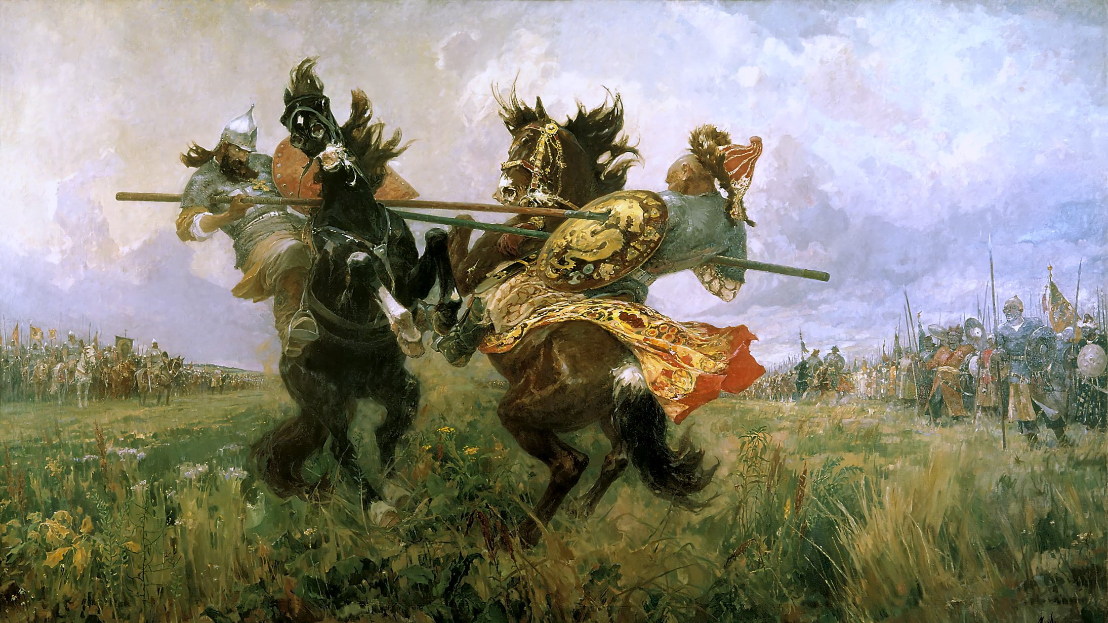 Combat, 1080P, mongols, Russian, war, Lance, Mikhail Ivanovich Avilov, HD Wallpaper