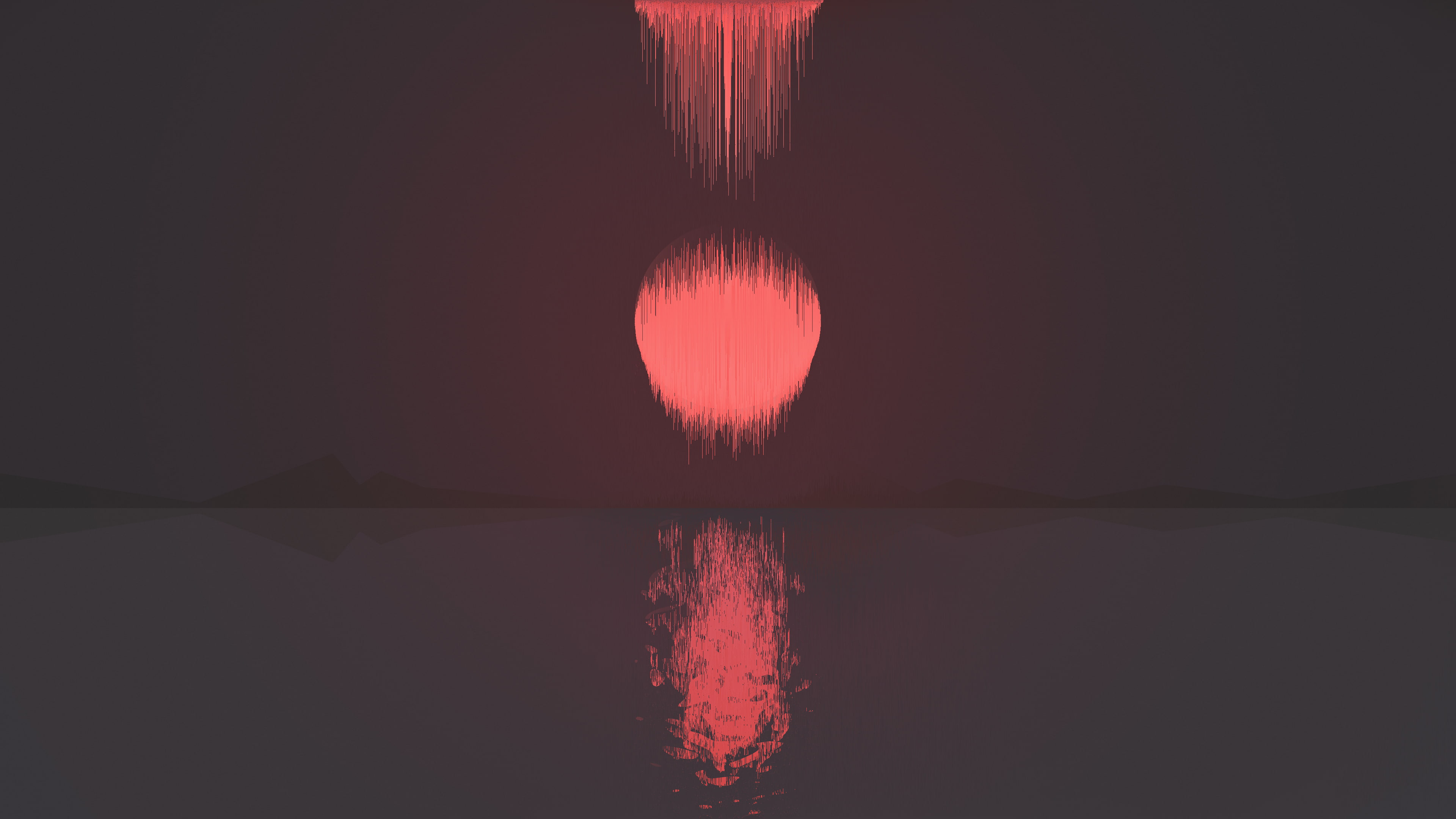 4K, reflection, moon, distorted, HD Wallpaper