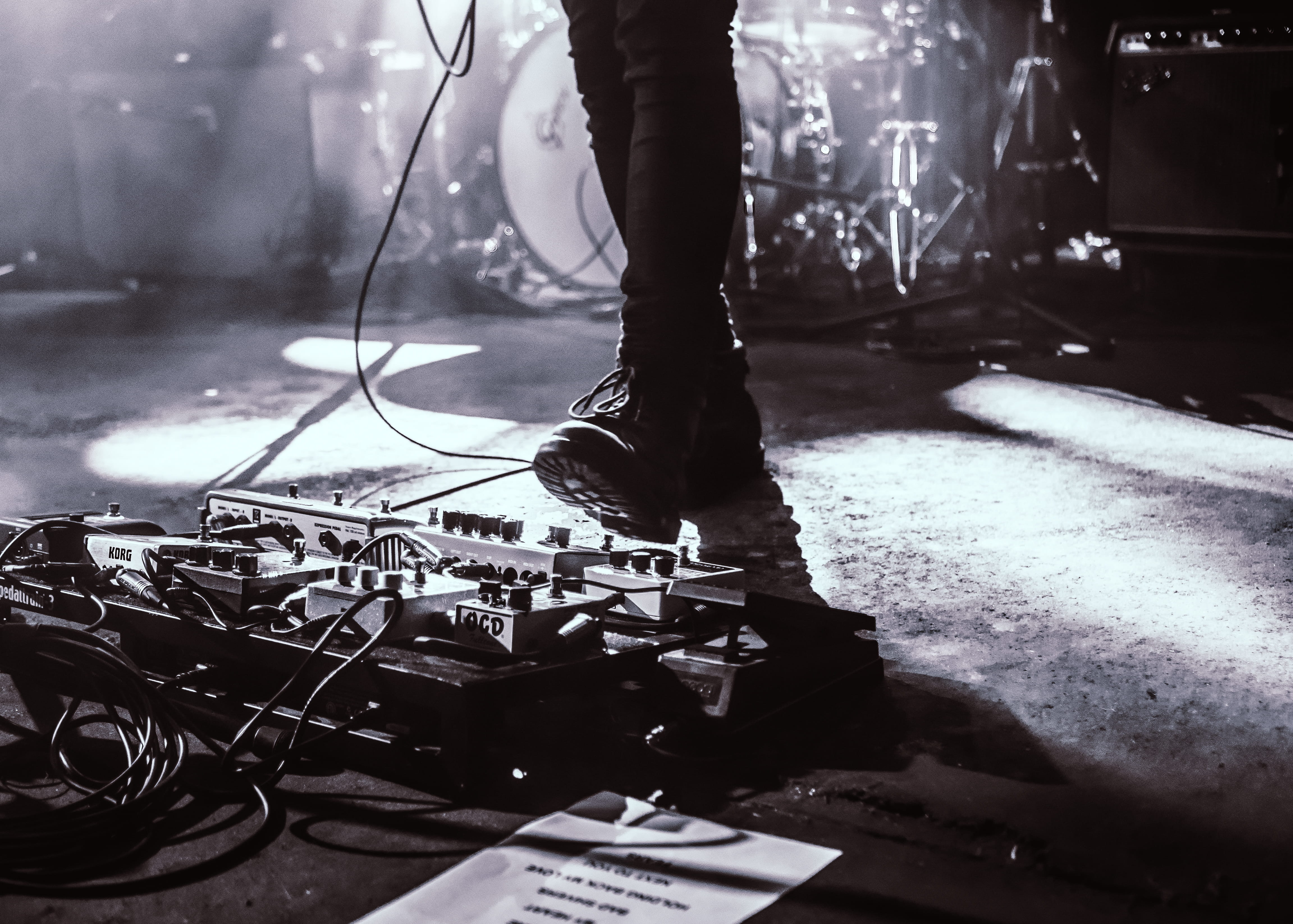 Concert, standing, low section, men, arts culture and entertainment, musical instrument, stage - performance space, popular music concert, 4K, focus on foreground, HD Wallpaper