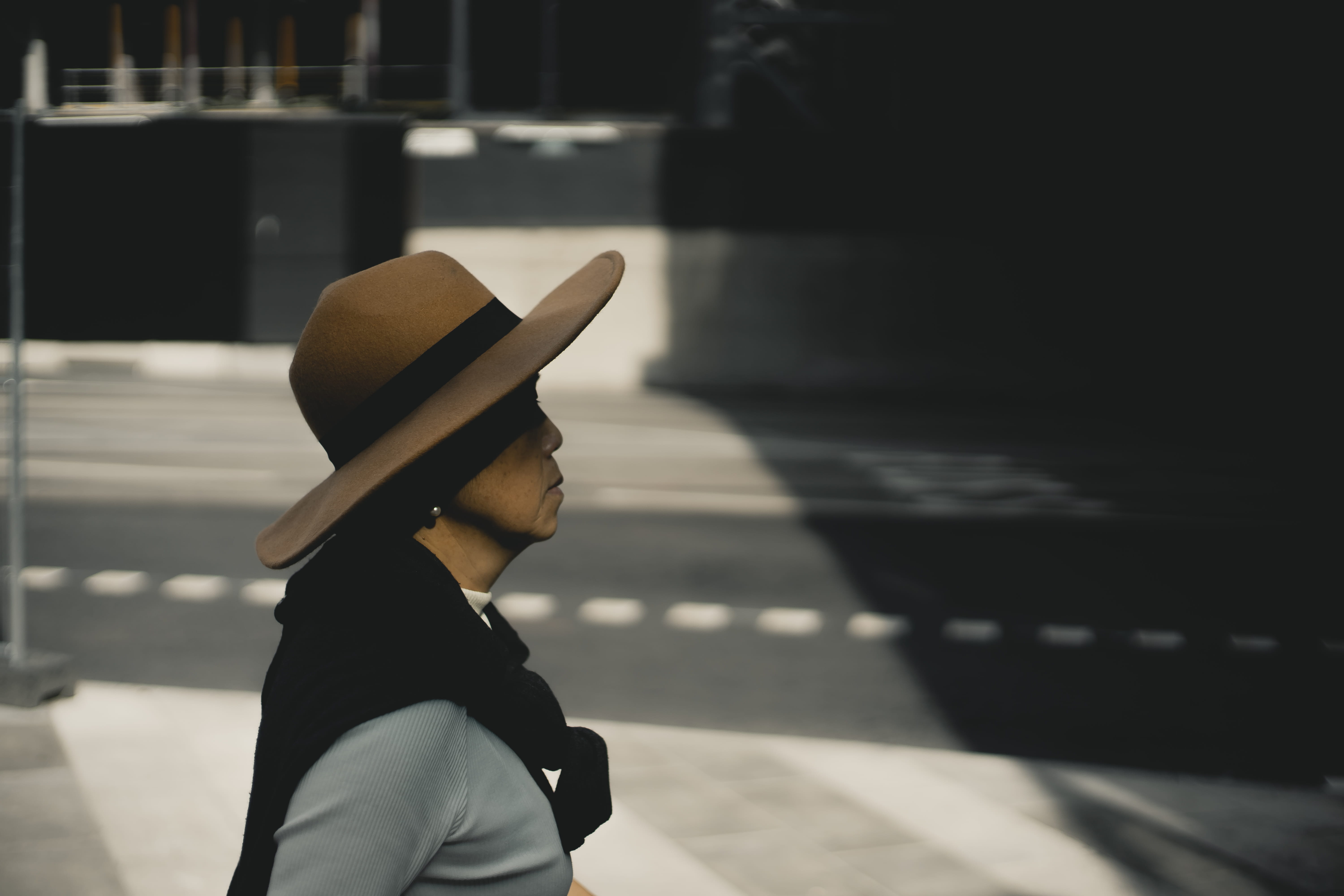 profile view, tarmac, city, person, standing, sun hat, casual clothing, real people, hat, lifestyles, side view, woman, focus on foreground, long sleeve, HD Wallpaper