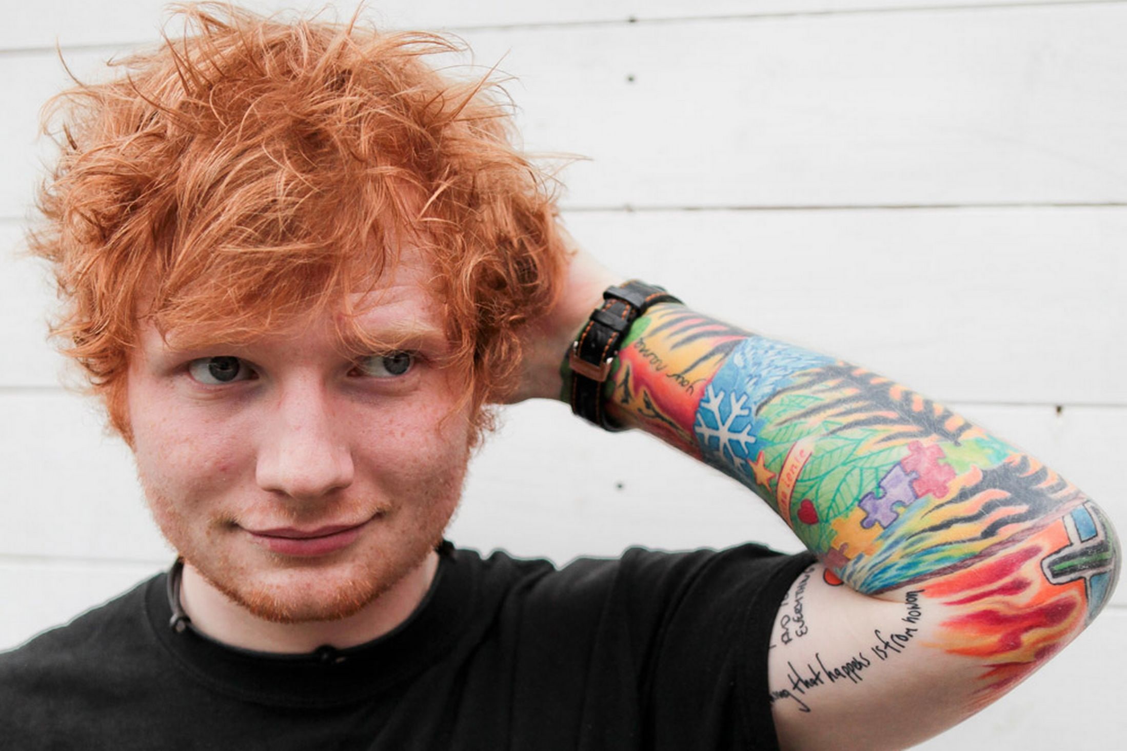 1080P, Ed Sheeran, Tattoo, Singer, Music, English, HD Wallpaper
