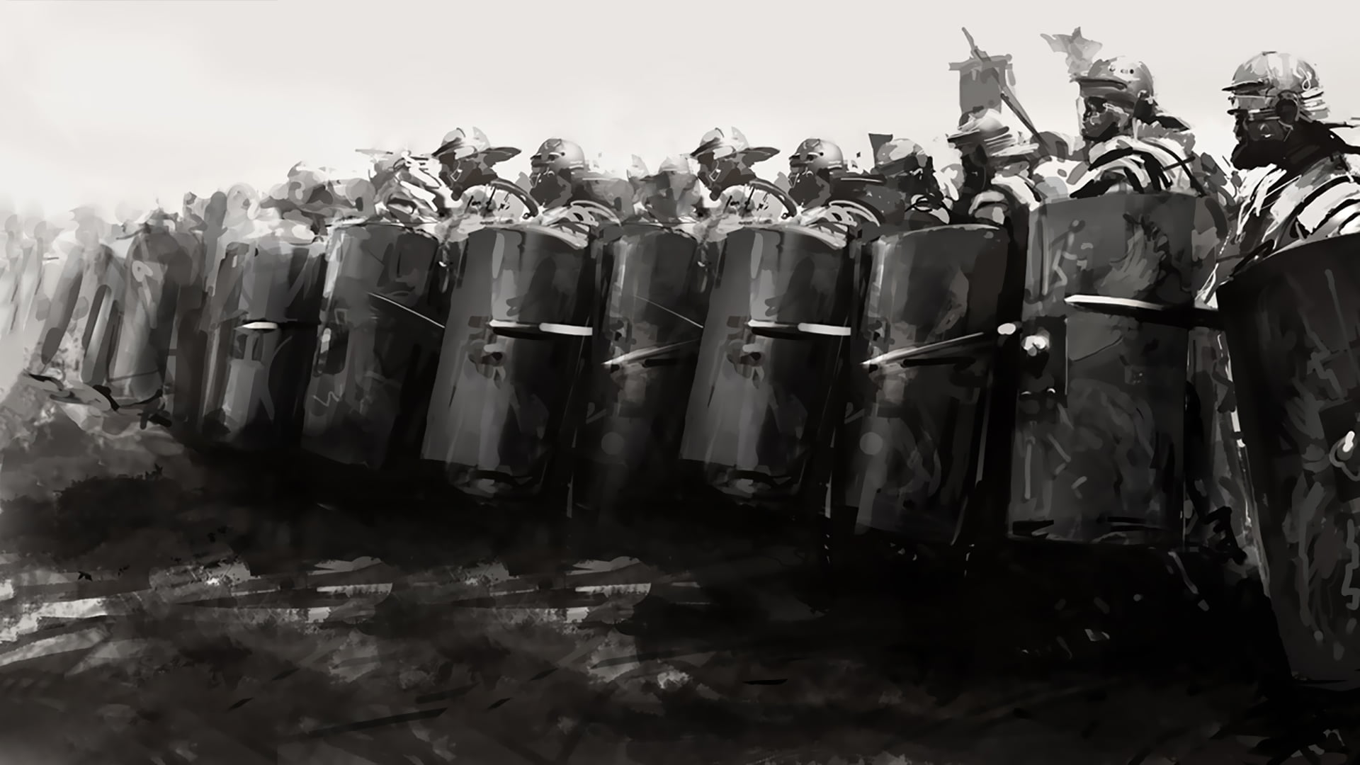 people, uniform, nature, sky, government, group of people, illustration, 1080P, cultures, Legionnaires, art, outdoors, protection, soldier, security, large group of objects, HD Wallpaper