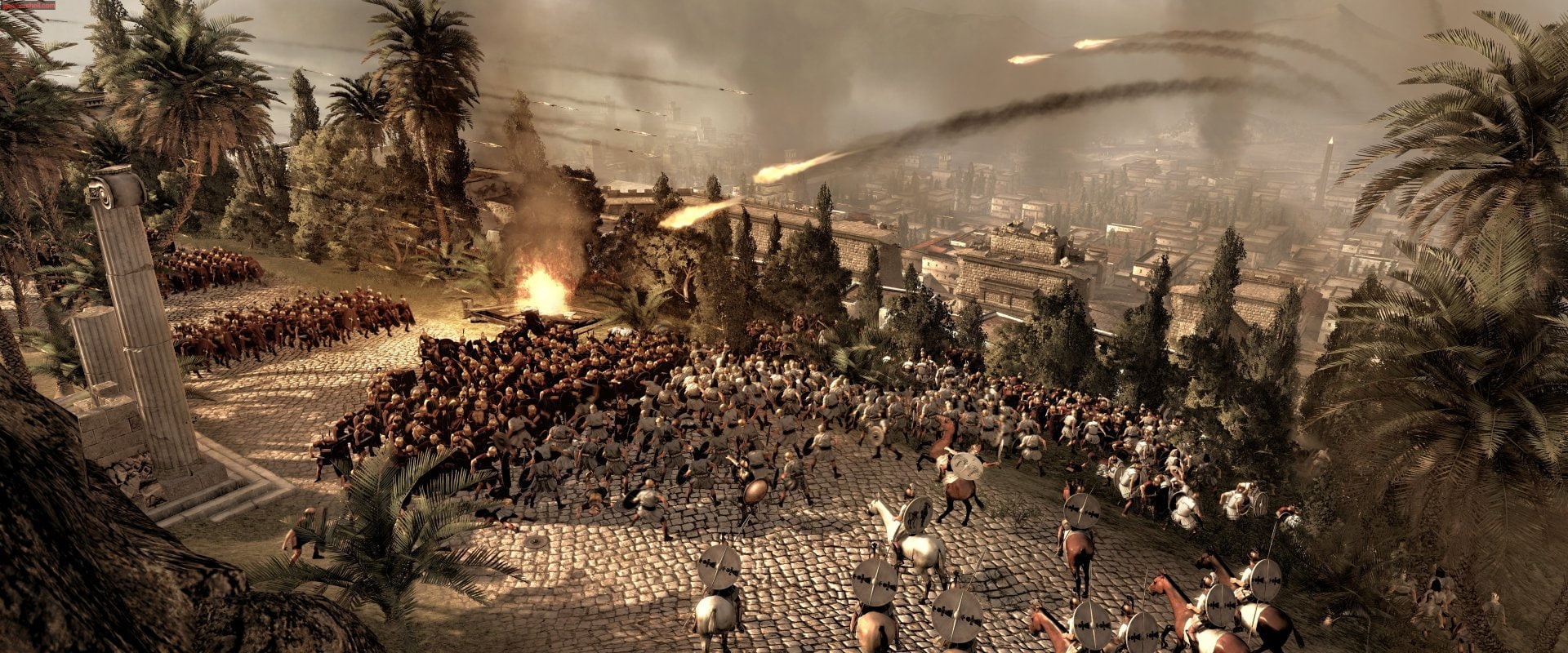 Total War, landscape, nature, city, plant, day, land, architecture, no people, building exterior, outdoors, Total War: Rome II, tree, 1080P, street, travel destinations, HD Wallpaper