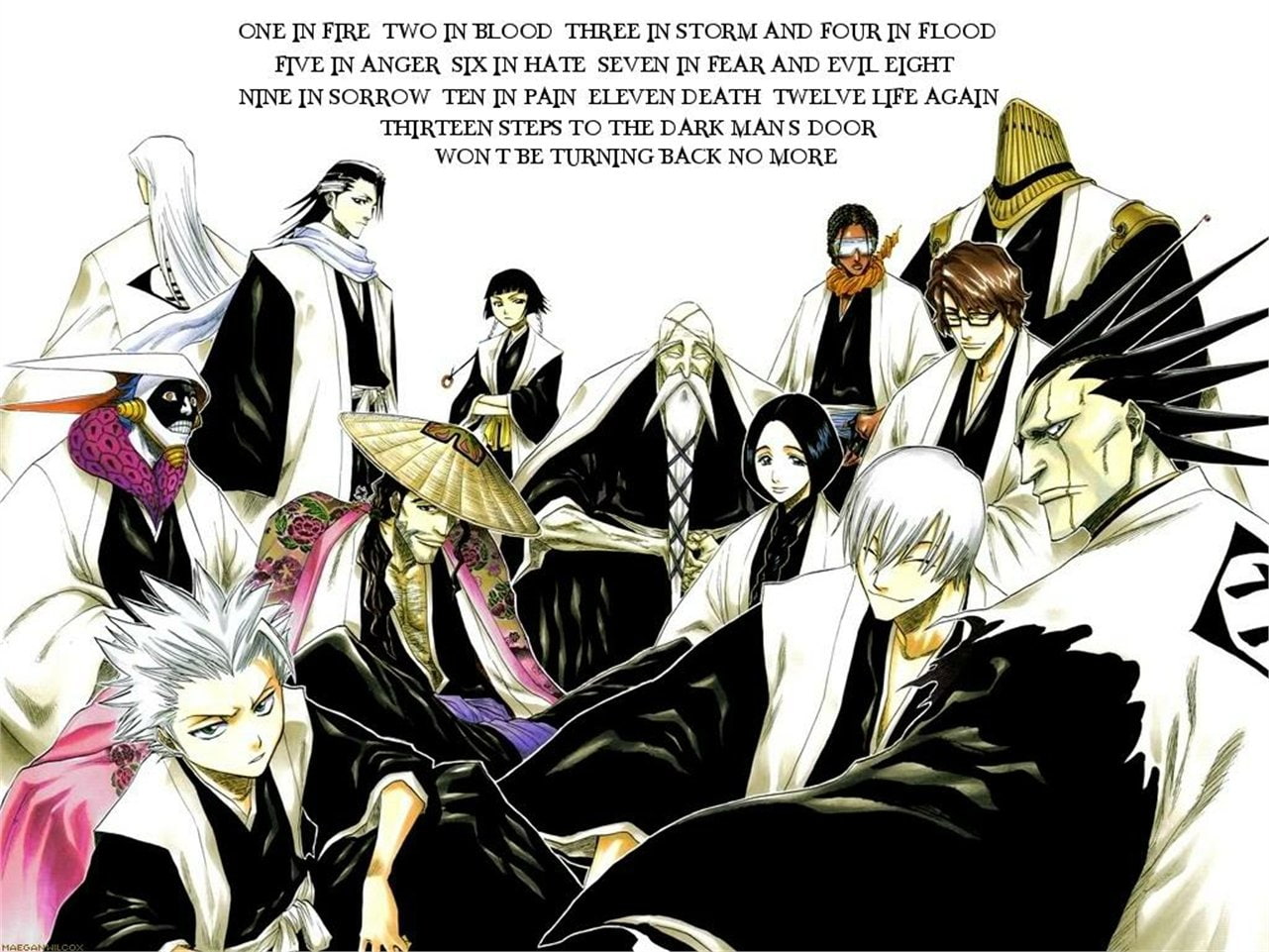 Soifon (Bleach), Jūshirō Ukitake, Kaname Tosen, Sajin Komamura, Sōsuke Aizen, Shunsui Kyōraku, Gin Ichimaru, Tōshirō Hitsugaya, Bleach, Byakuya Kuchiki, HD Wallpaper