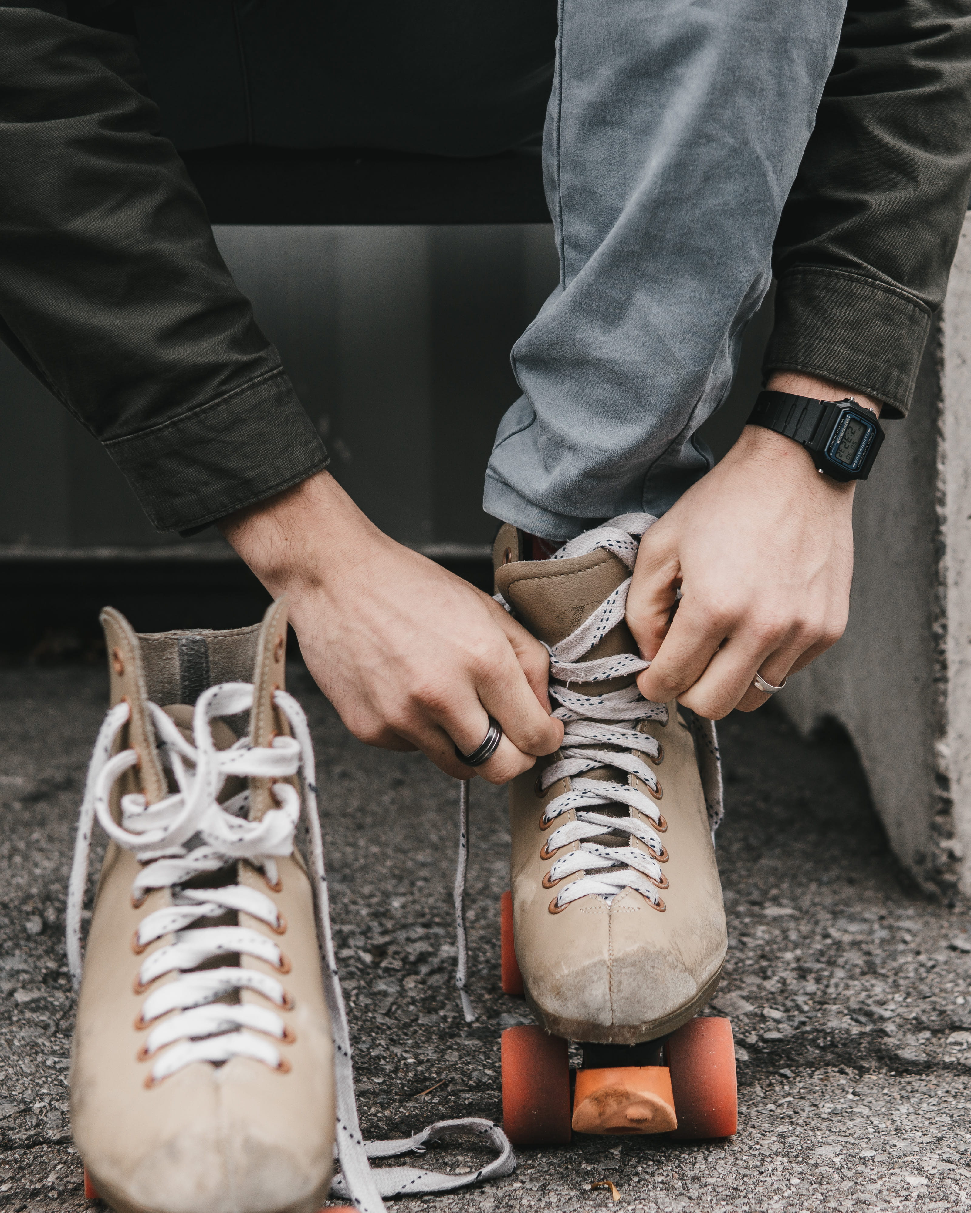 shoes, leather, shoelace, sport, human Foot, person, close-up, retro, style, human Leg, roller skating, street, fashion, roller, men, travel, rollerblade, Phone HD Wallpaper