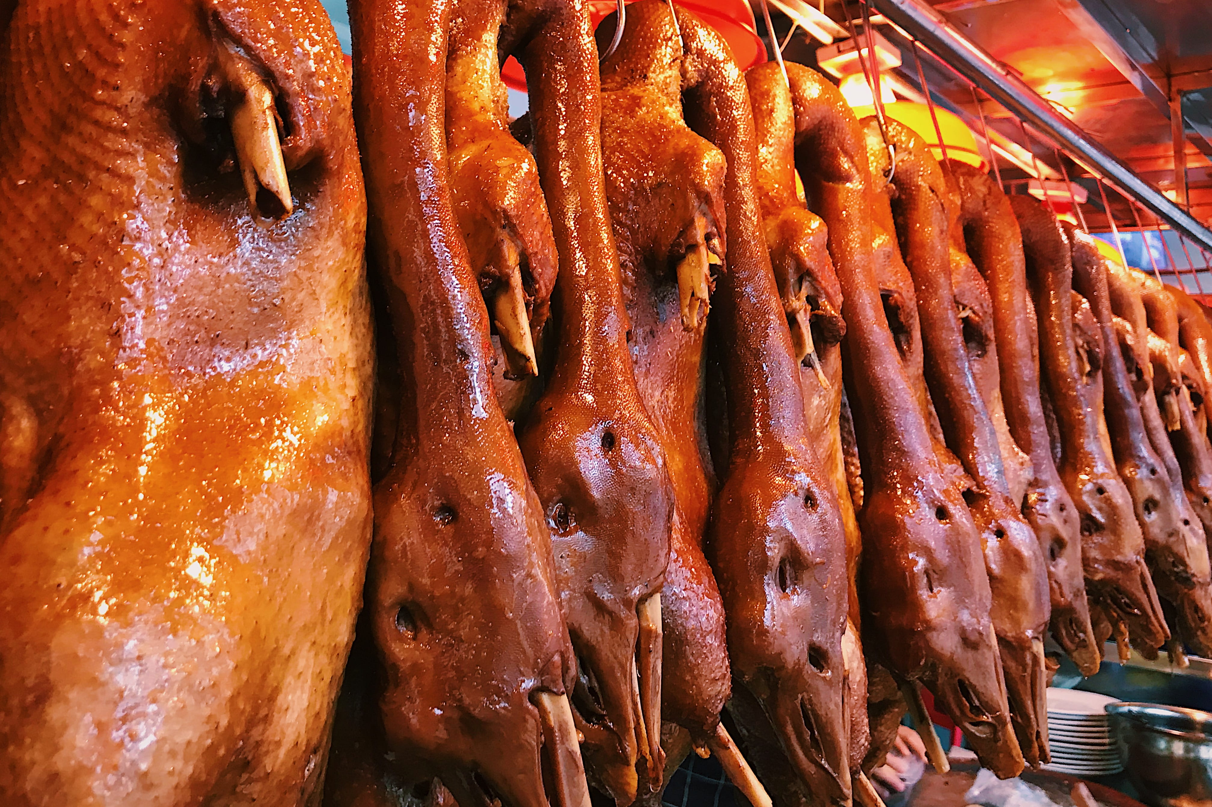 shantou shi, hanging, indoors, close-up, retail, market stall, business, no people, for sale, food, choice, china, 4K, still life, freshness, wellbeing, HD Wallpaper