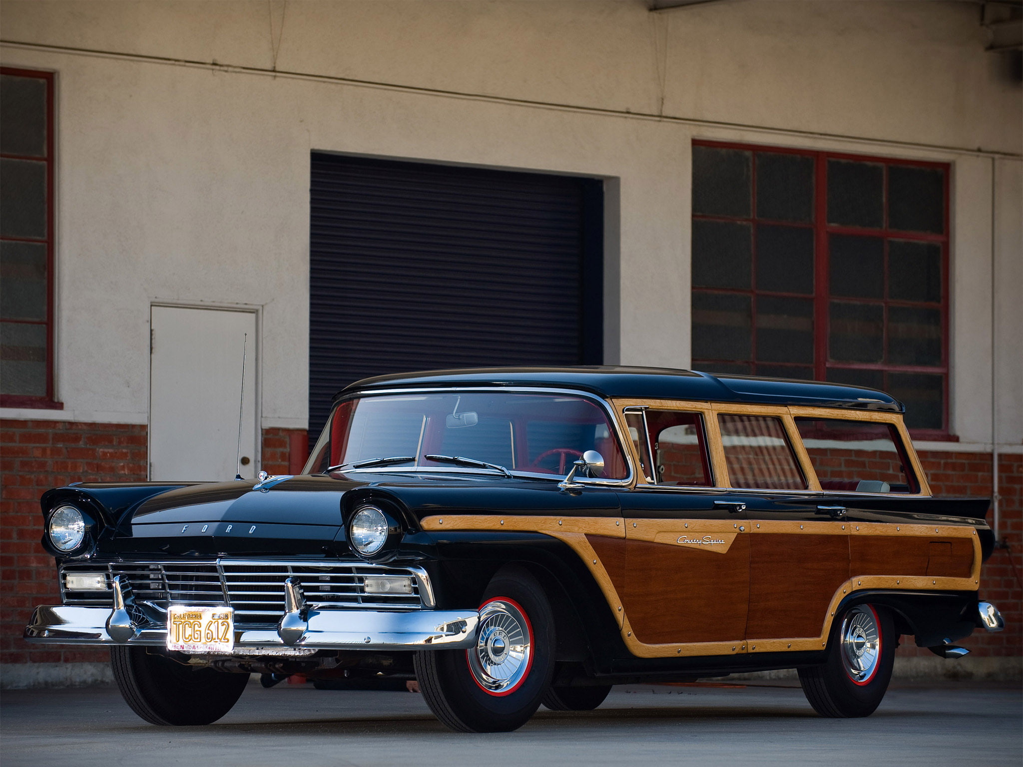1957, ford, country, squire, stationwagon, 1080P, retro, HD Wallpaper